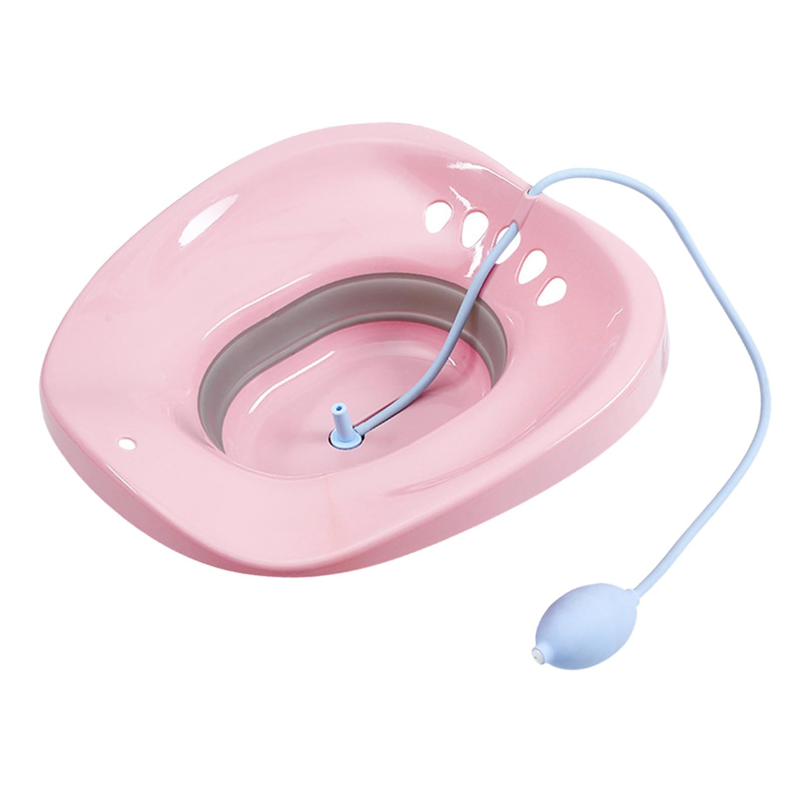 Sitz Bath for Toilet seat Squirter for Perineal Soaking Elderly Women Pink