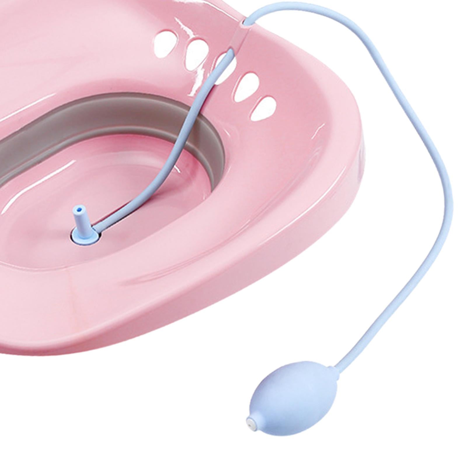 Sitz Bath for Toilet seat Squirter for Perineal Soaking Elderly Women Pink