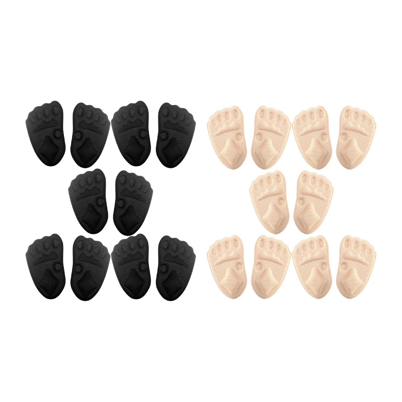 5Pair High Heel Cushion Inserts Metatarsal Pads Soft Forefoot Cushions Black
