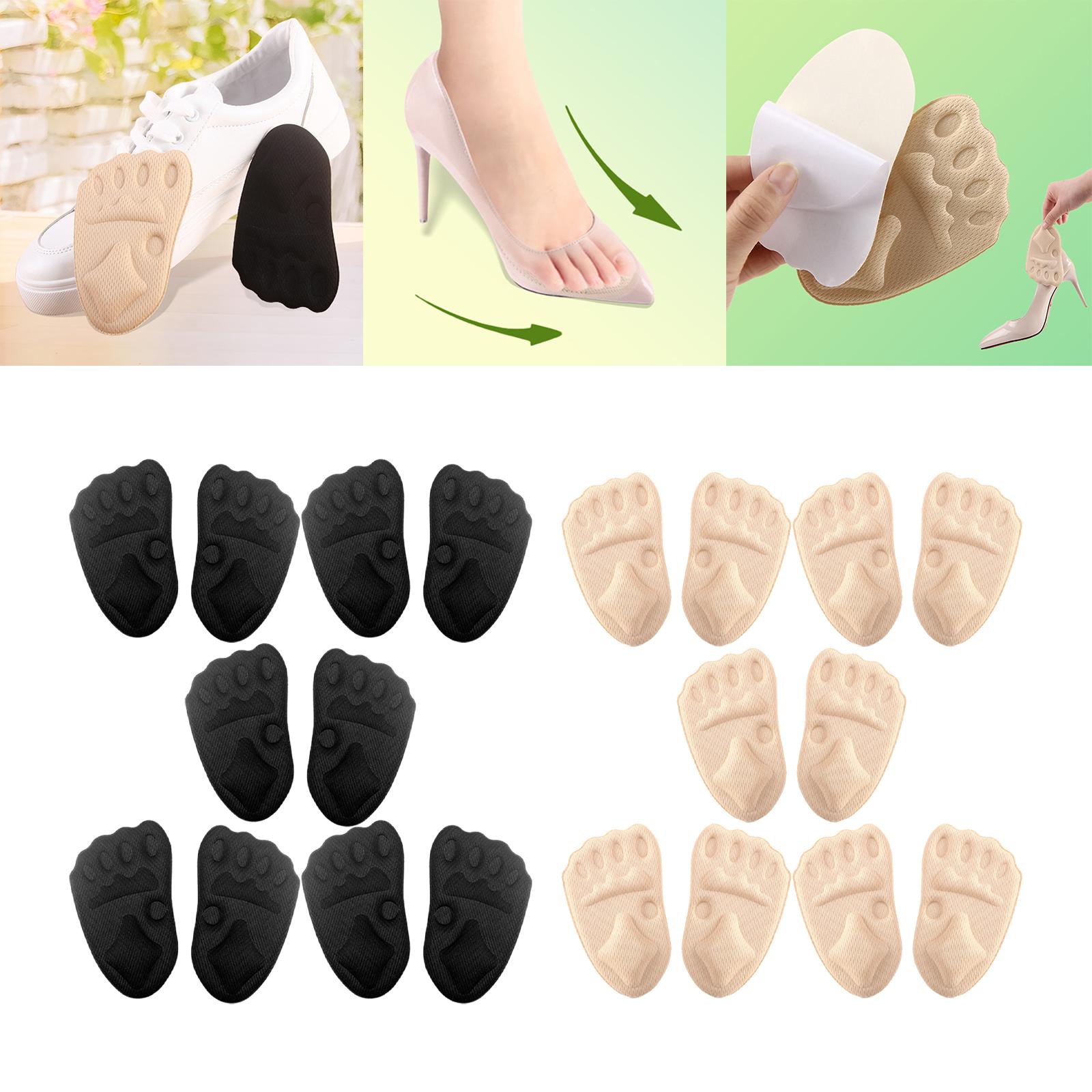 5Pair High Heel Cushion Inserts Metatarsal Pads Soft Forefoot Cushions Black