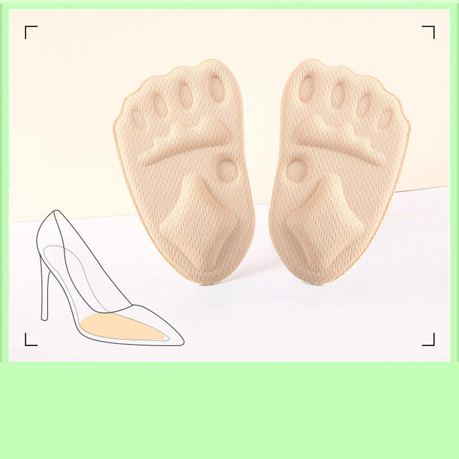 5Pair High Heel Cushion Inserts Metatarsal Pads Soft Forefoot Cushions Beige