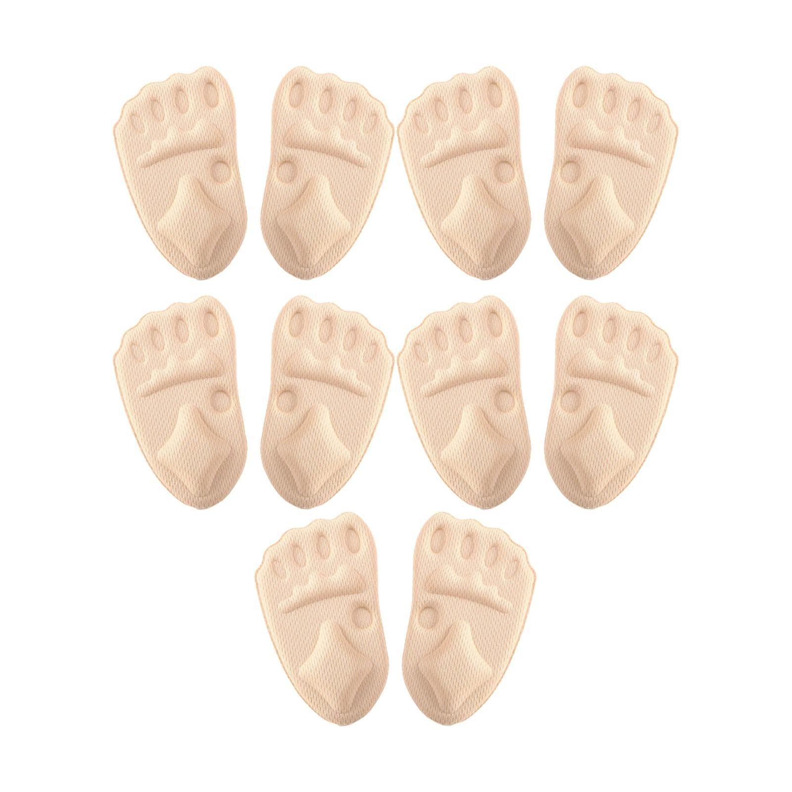 5Pair High Heel Cushion Inserts Metatarsal Pads Soft Forefoot Cushions Beige