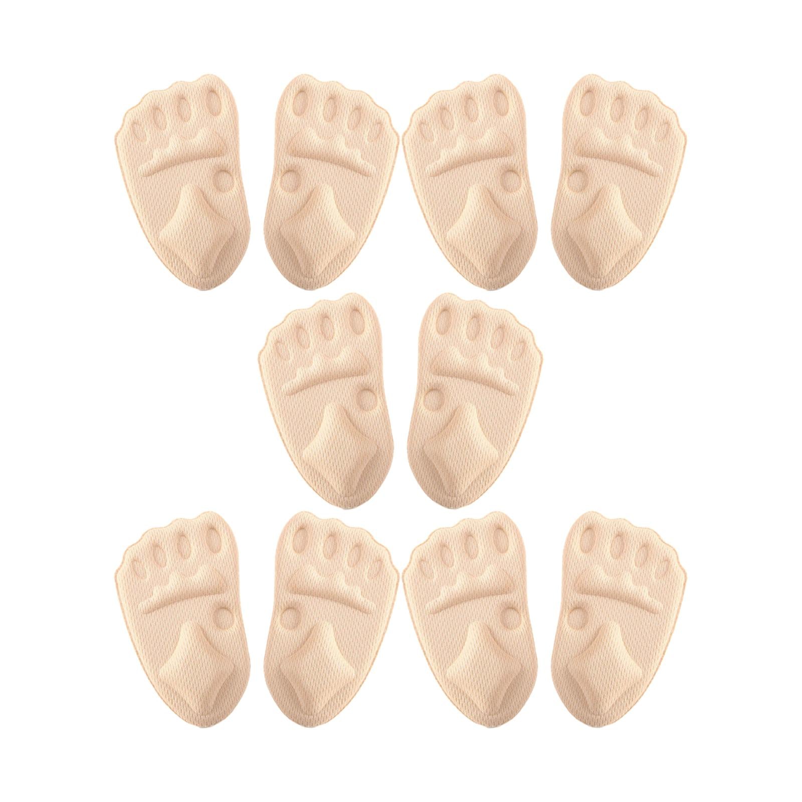 5Pair High Heel Cushion Inserts Metatarsal Pads Soft Forefoot Cushions Beige