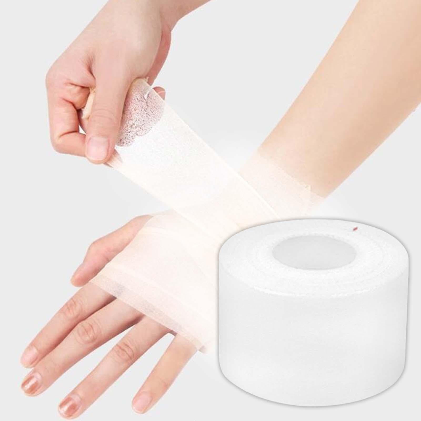 Sports Bandage Wrap Breathable Self Adhesive Elastic for Hands Knee Wrist 3.8cm Width White