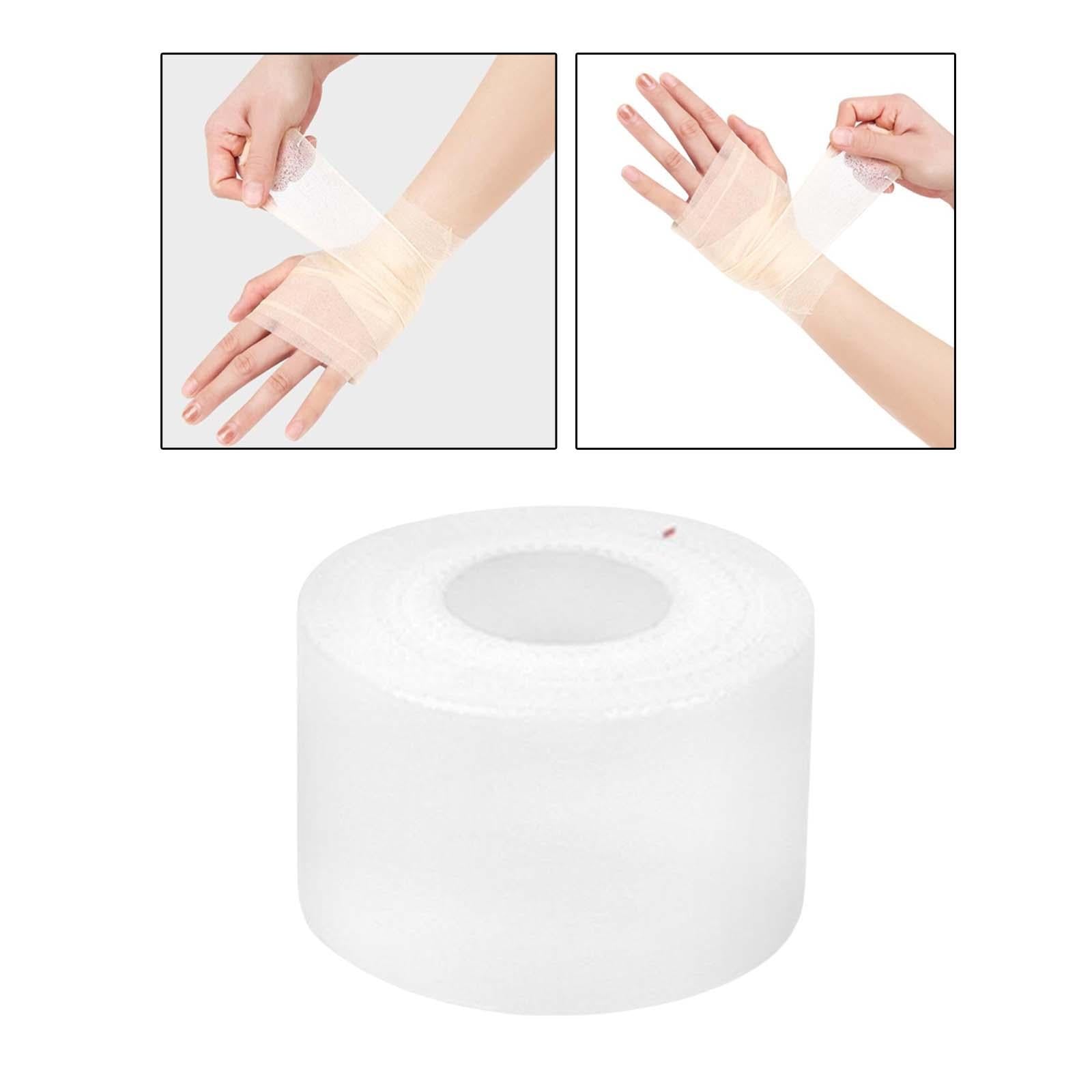 Sports Bandage Wrap Breathable Self Adhesive Elastic for Hands Knee Wrist 2.5cm Width White