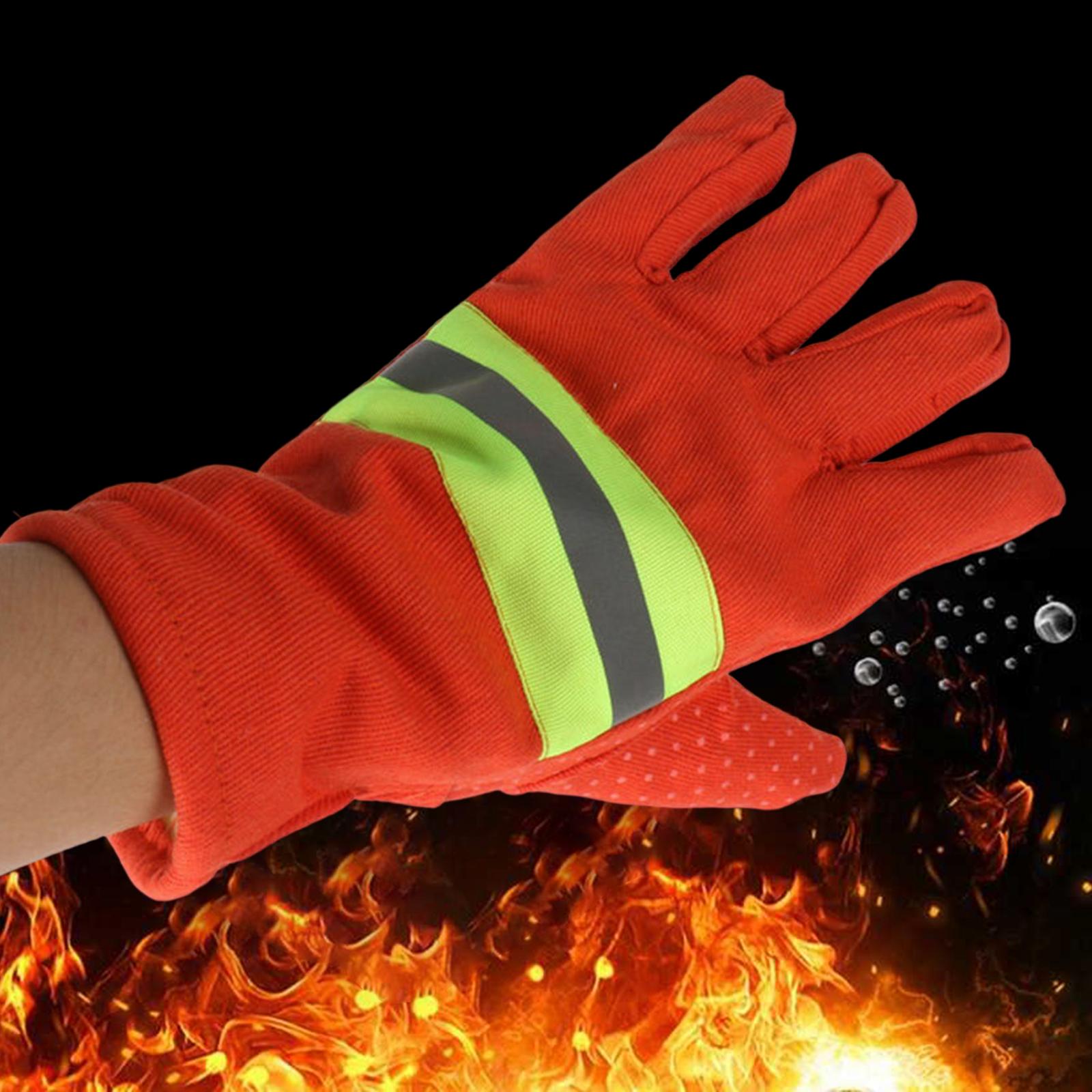 2 Pieces Orange Firefighting Gloves Anti Static Work Glove for Men and Women
