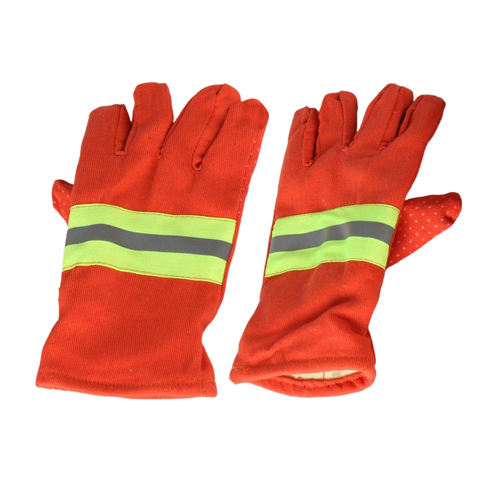 2 Pieces Orange Firefighting Gloves Anti Static Work Glove for Men and Women