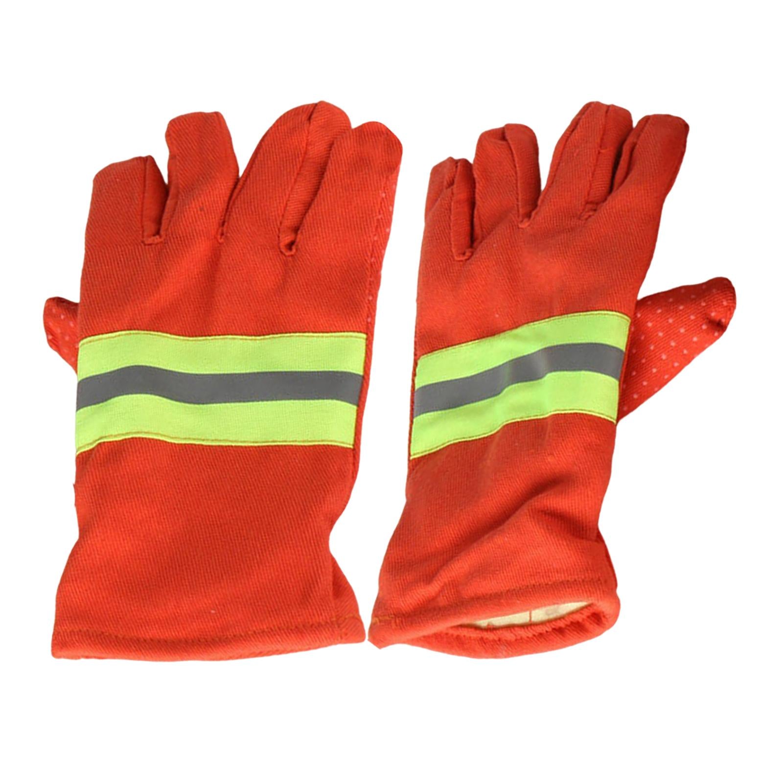 2 Pieces Orange Firefighting Gloves Anti Static Work Glove for Men and Women
