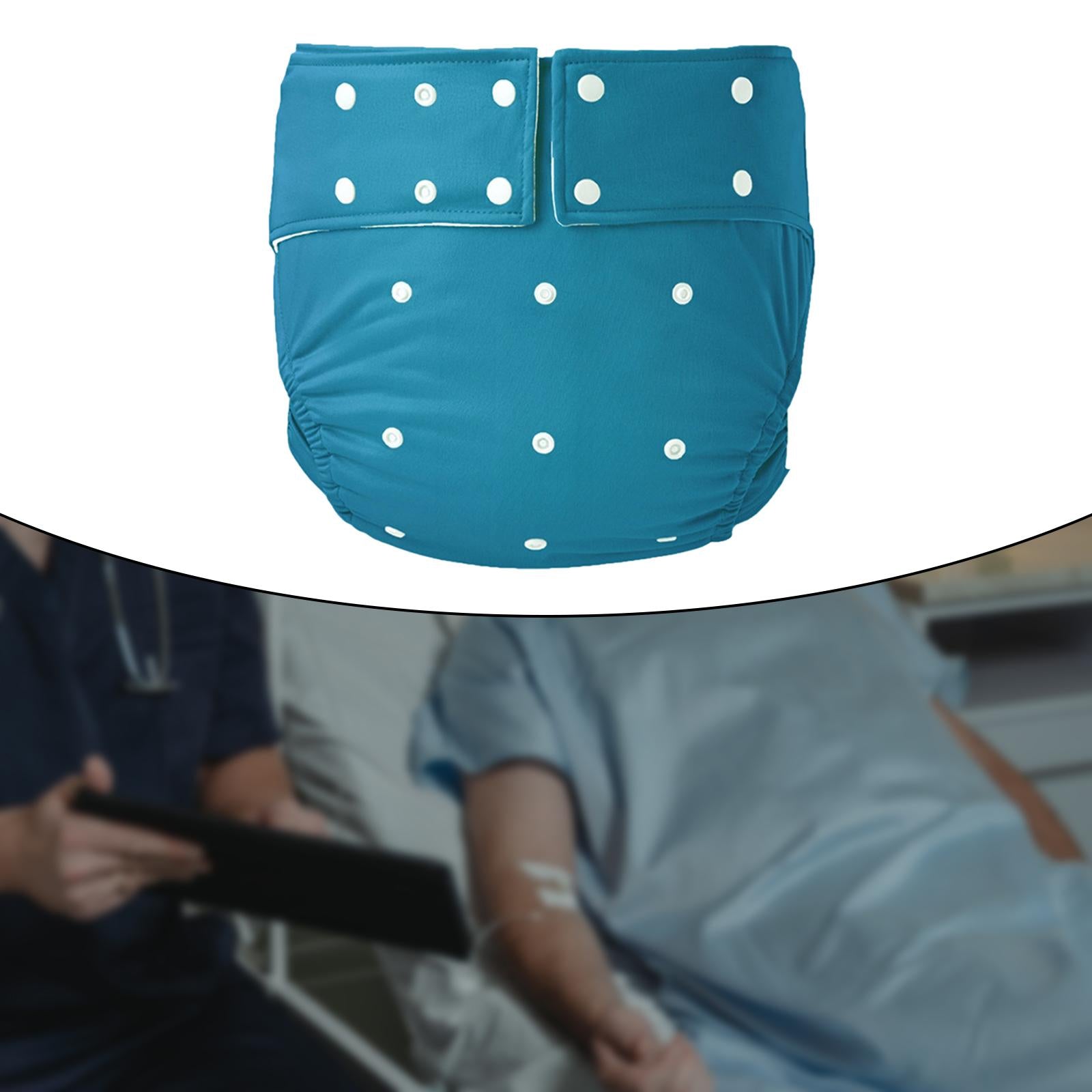 Waterproof Adult Pocket Diaper Washable for Incontinence TPU Coat for Adults Blue