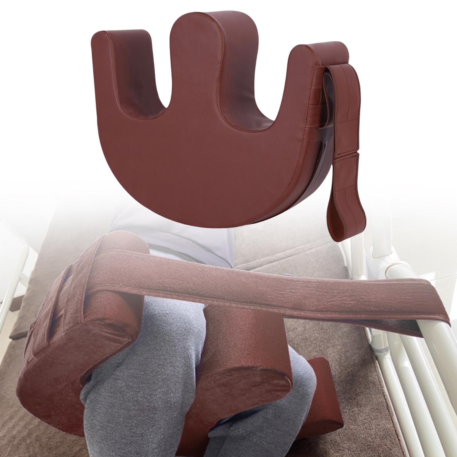 Bed Turn Over Cushion Transfer Pad for Elder Patient Leg Pad Nursing Tool Brown with Strap