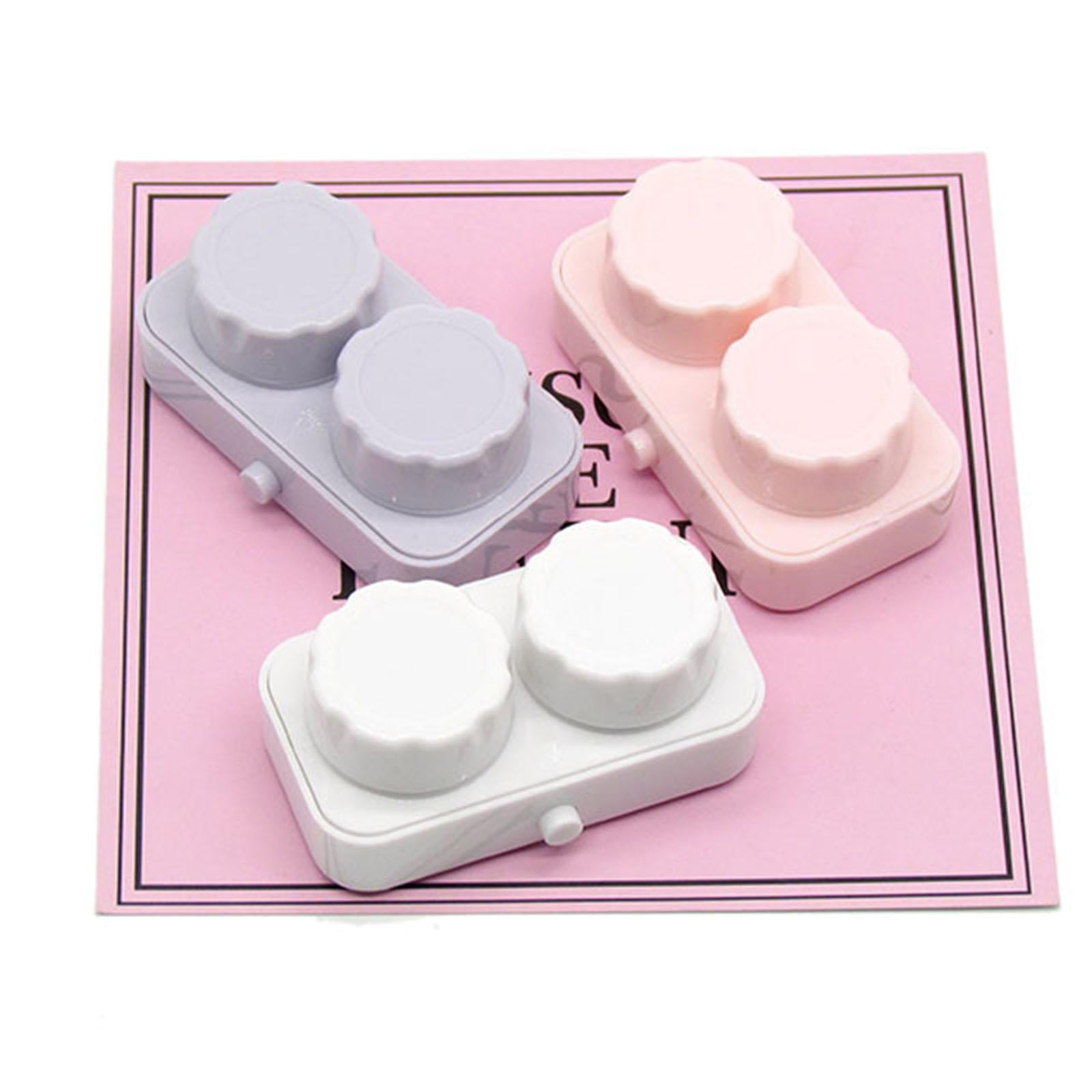 Contact Cleaner Case Box Travel for Lens Disposal Soft Lens Rgp Lens Gray