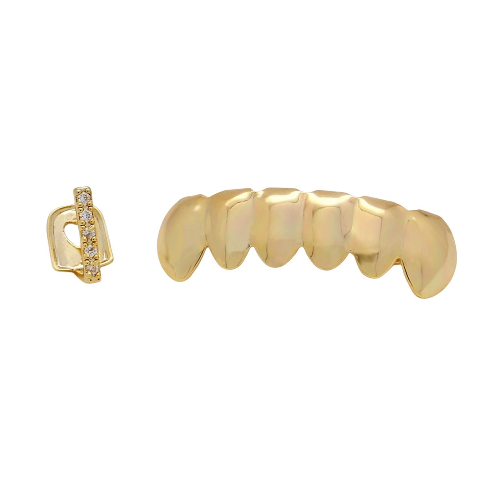18k Plated Grills Hip Hop Punk Upper Lower Sparkling for Men Women Gift golden