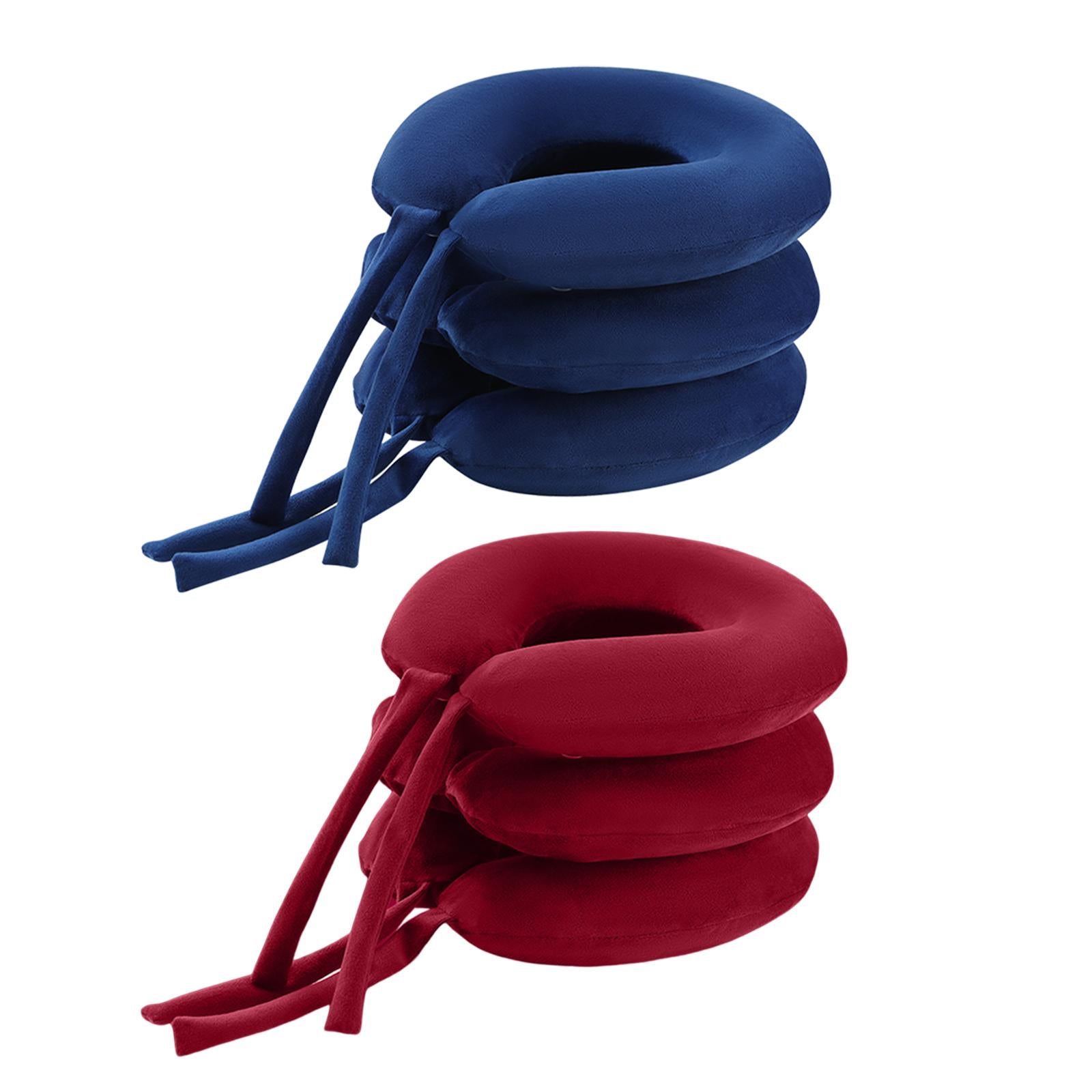 Cervical Neck Traction Device Velvet for Shoulder Alignment Spine Alignment red