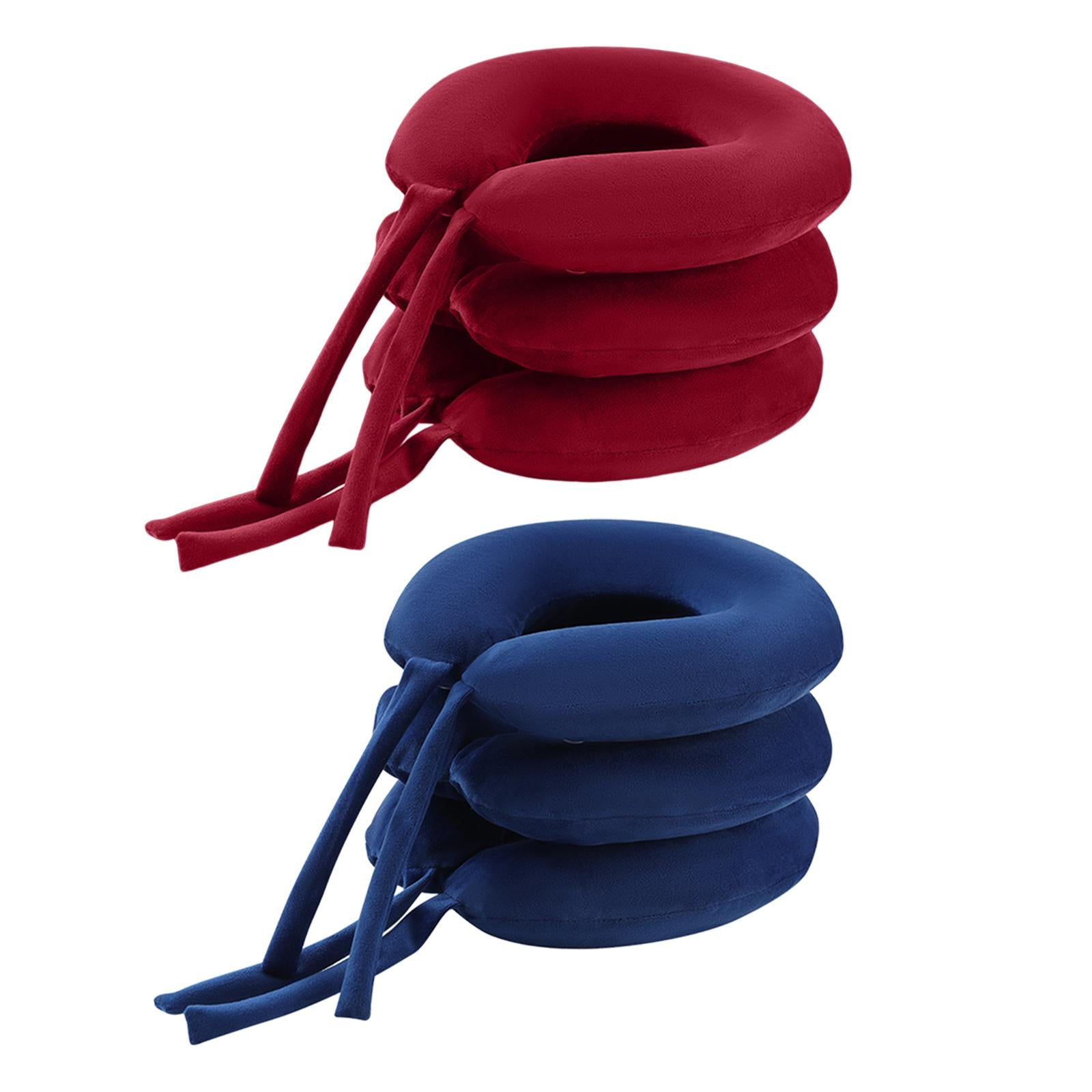 Cervical Neck Traction Device Velvet for Shoulder Alignment Spine Alignment red