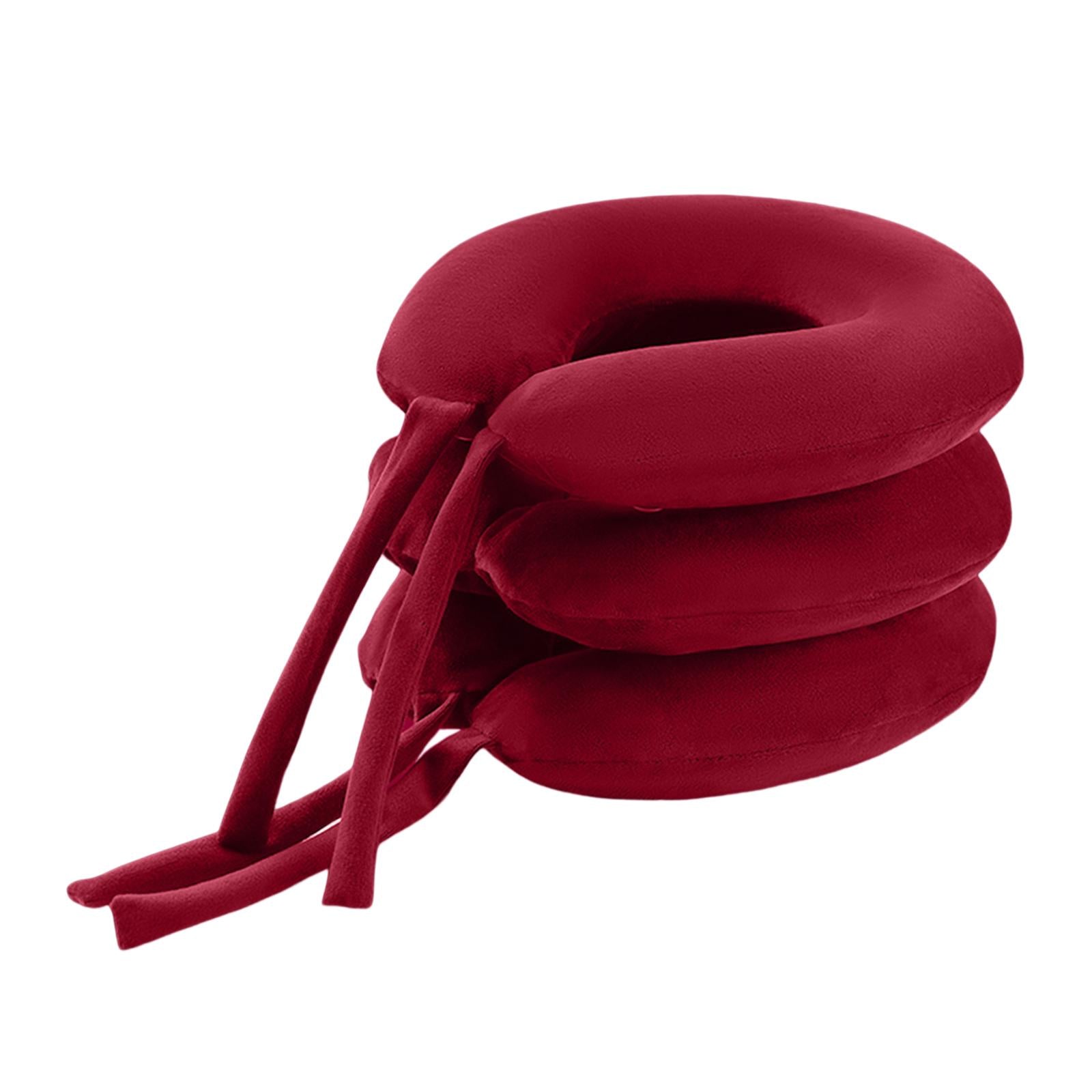 Cervical Neck Traction Device Velvet for Shoulder Alignment Spine Alignment blue