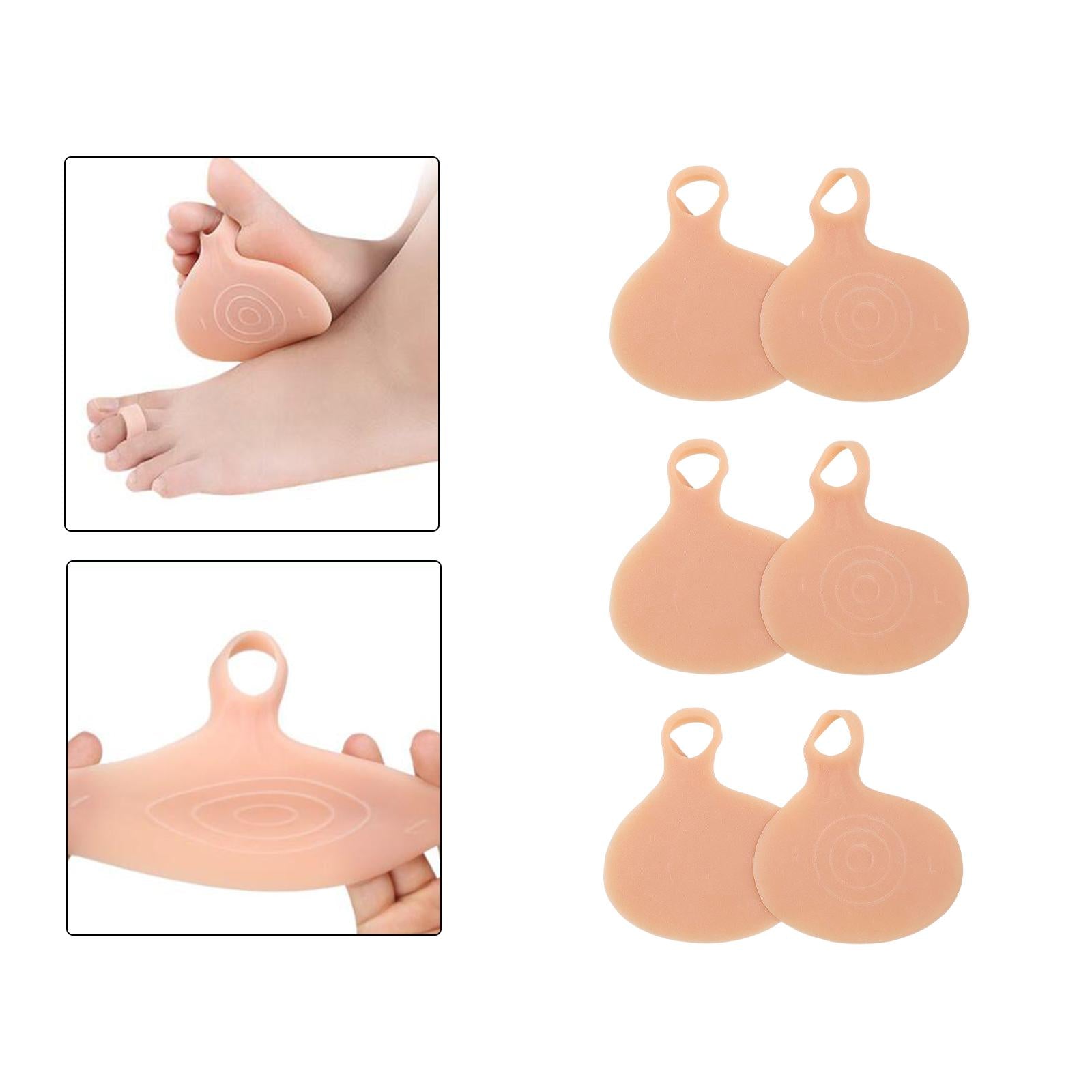 6Pcs Forefoot Pads Foot Protection Elastic silicone for High Heel Skin Color