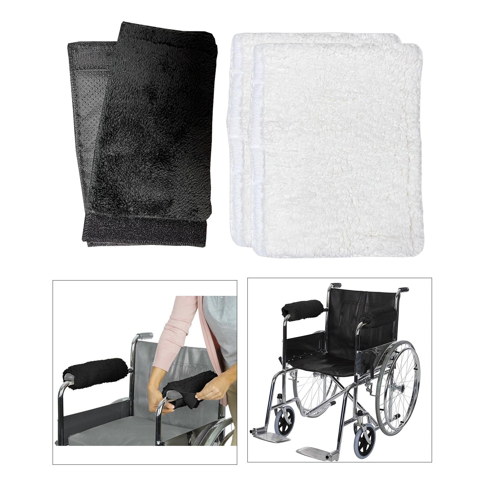 2 Pack Wheelchair Soft Office Chair Universal Armrest Pads Arm Cushions Black