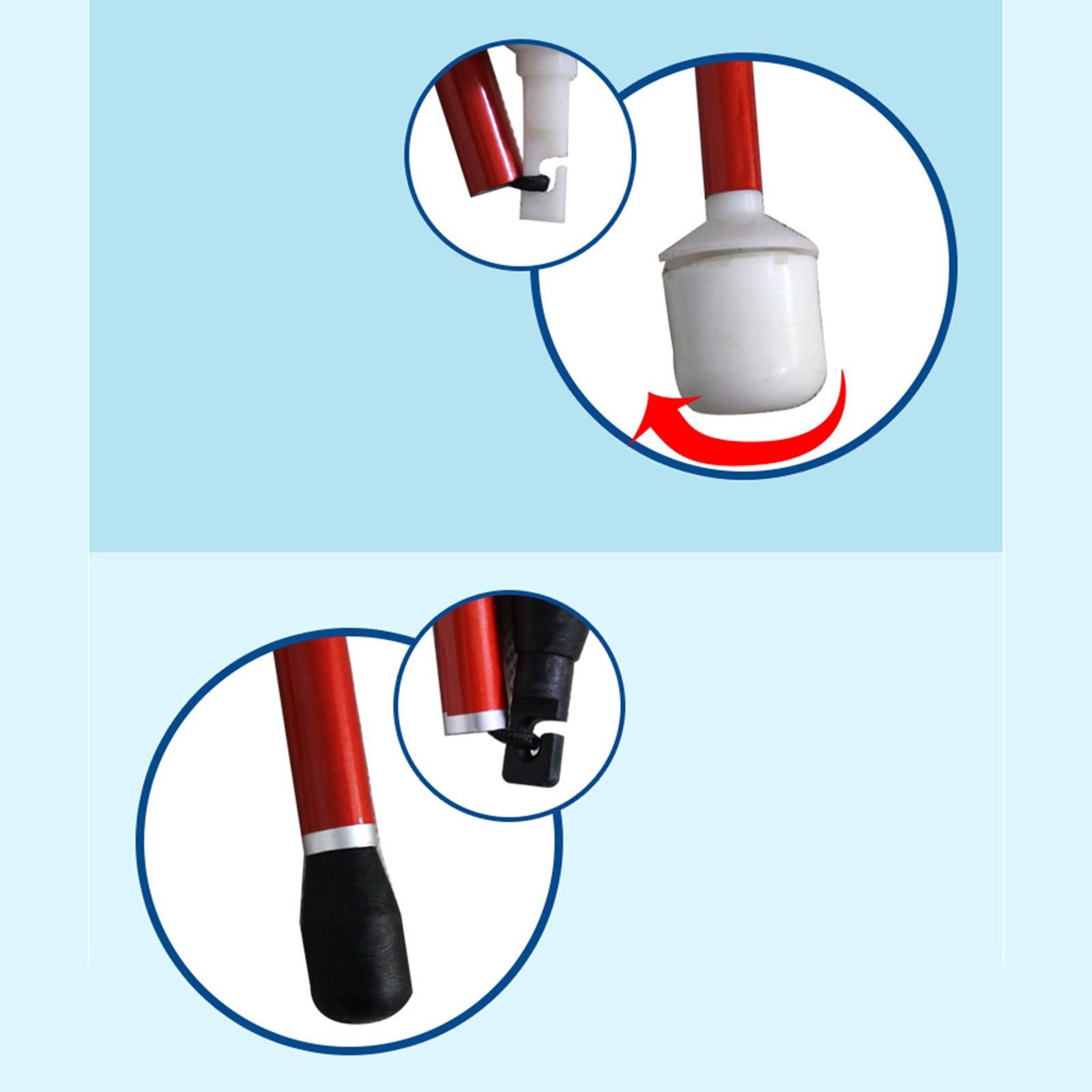 Foldable Blind Cane Walker Lightweighted with Padded Tip Crutch Cane