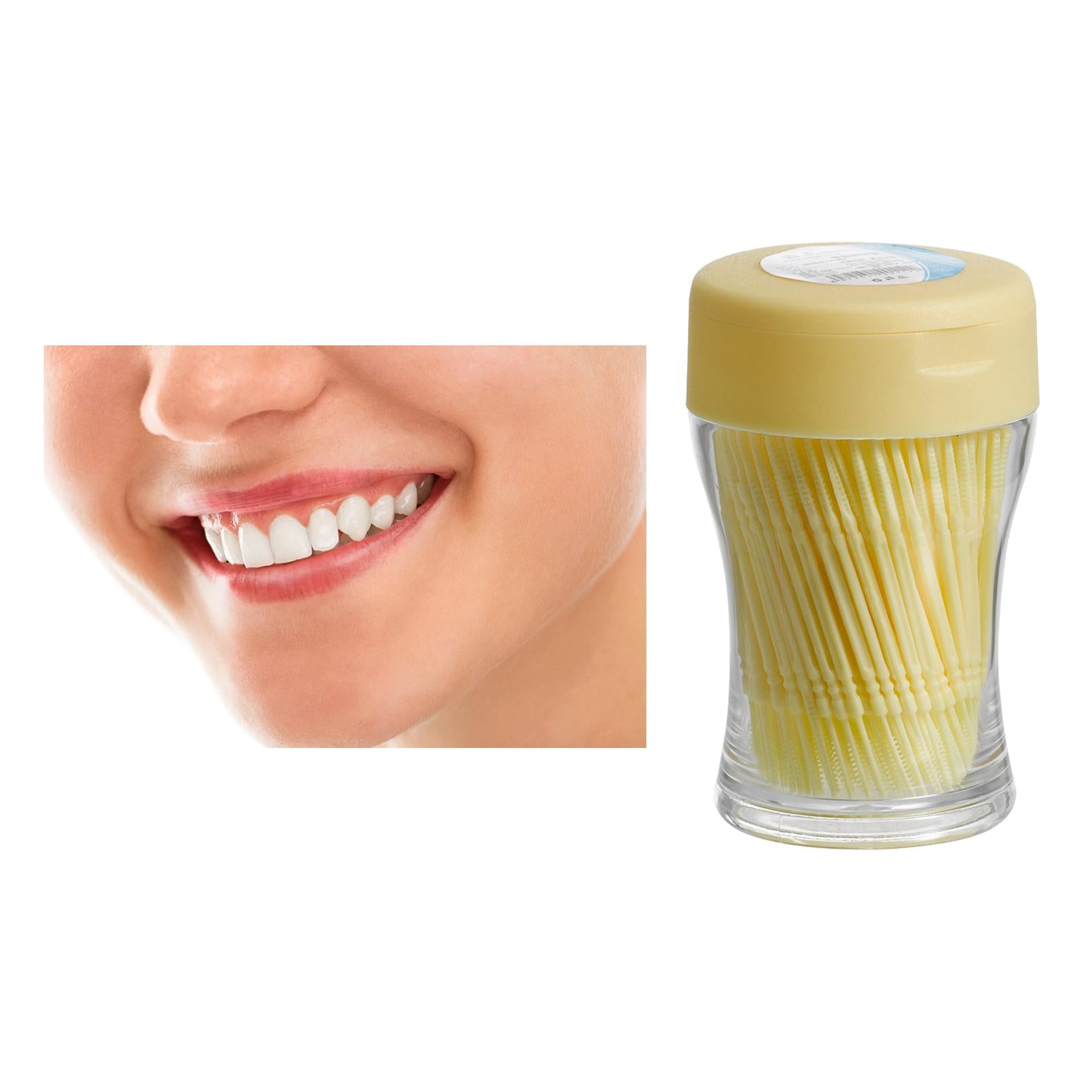 200x Toothpicks Tooth Cleaning Tool Teeth Stick Brush Toothpick Yellow