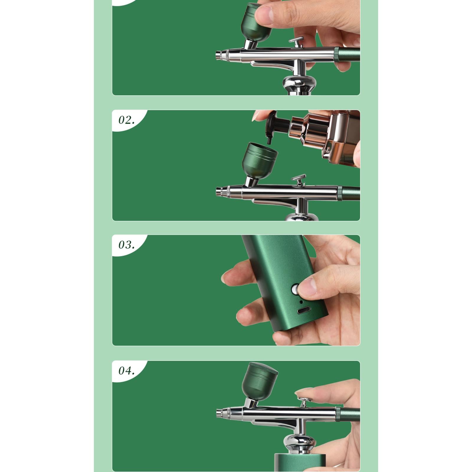 Facial Mist Sprayer Portable Facial Mist Sprayer Cordless Handheld Green