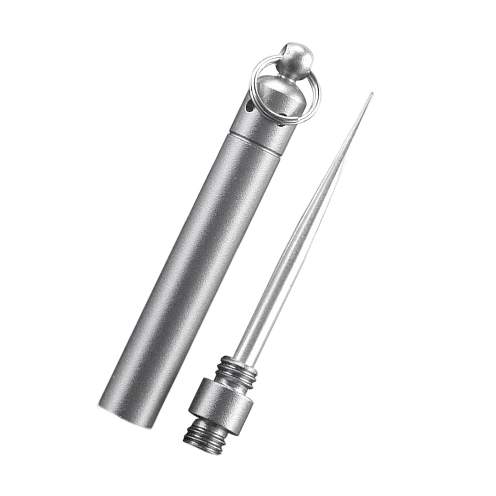 Stainless Steel Toothpick Waterproof Reusable for Outdoor Travel Camping Grey J17