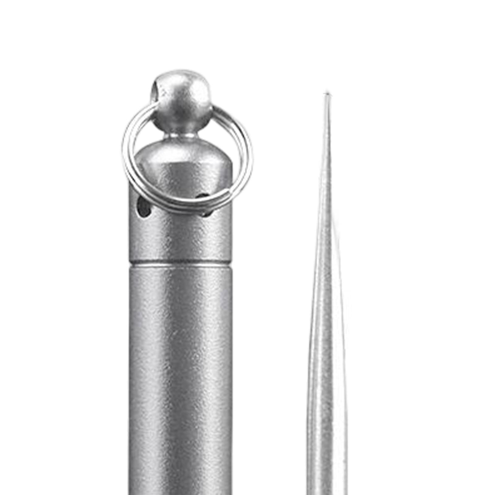 Stainless Steel Toothpick Waterproof Reusable for Outdoor Travel Camping Grey J20