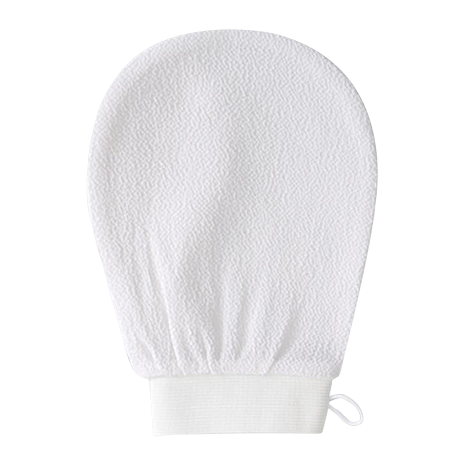 Bath Glove Scrubbing Gloves Body Scrub Double Sided Gentle leg Body Neck White