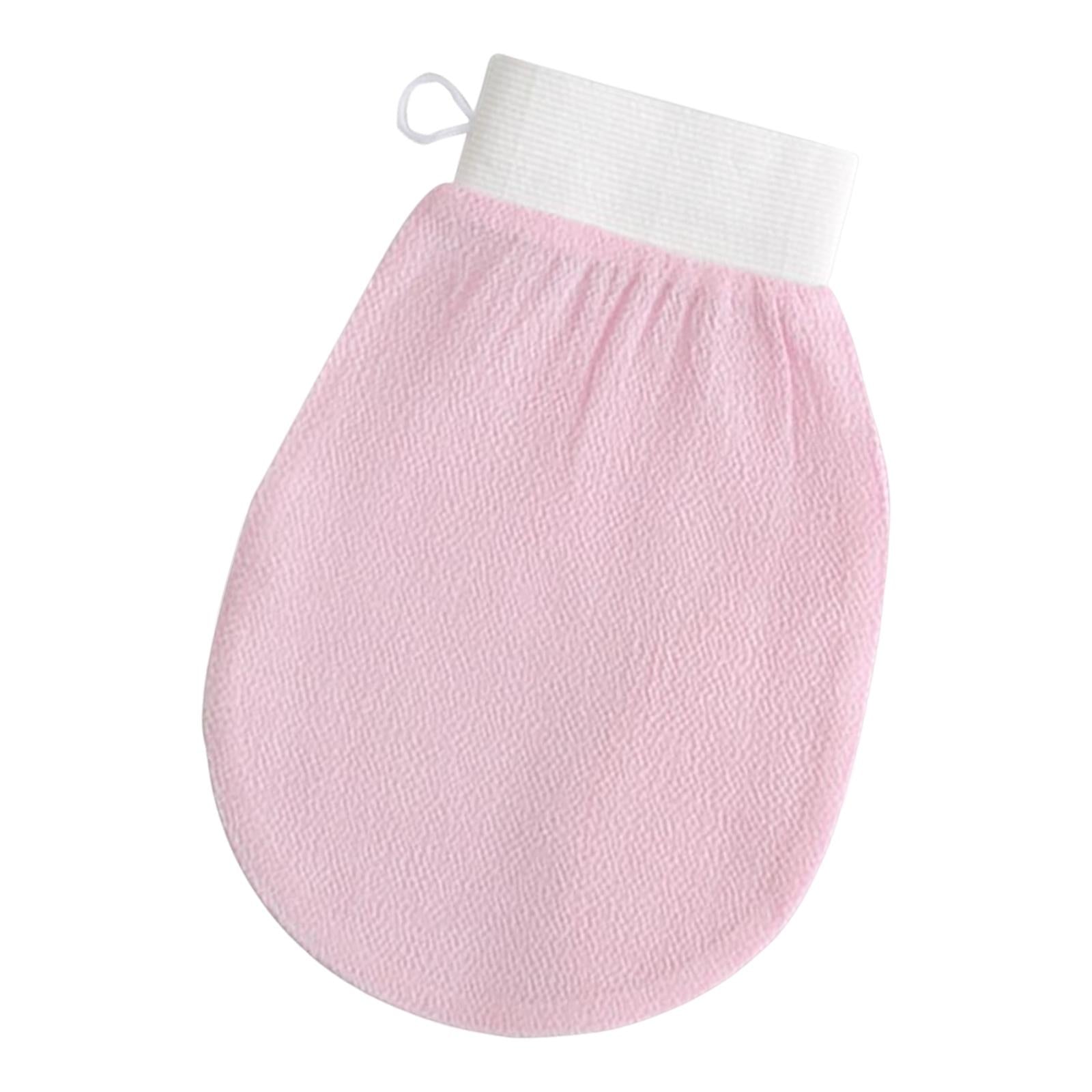 Bath Glove Scrubbing Gloves Body Scrub Double Sided Gentle leg Body Neck Pink