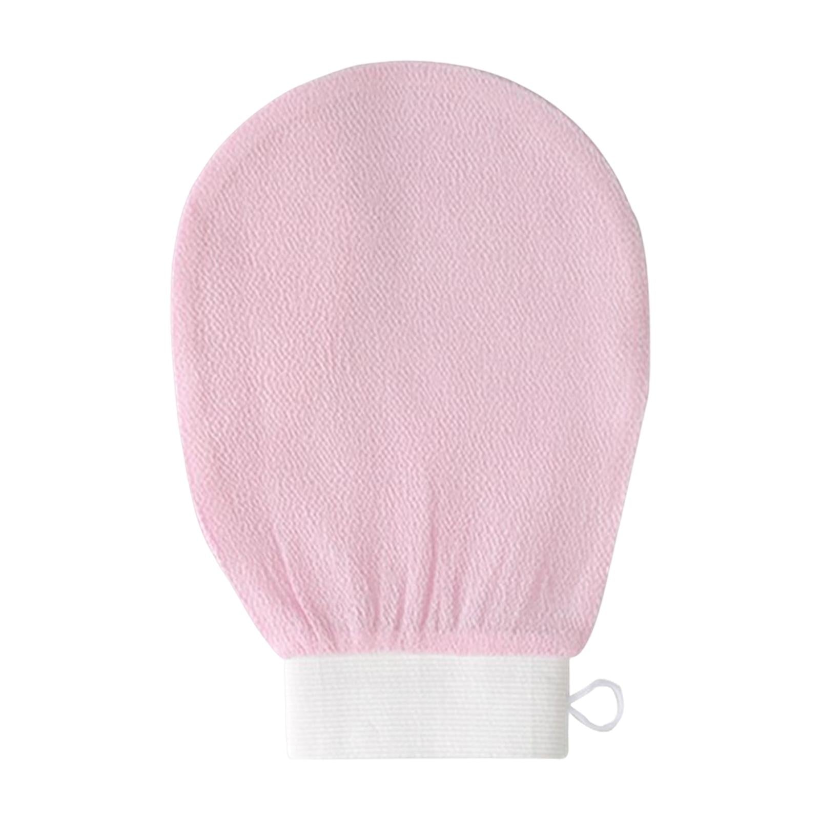 Bath Glove Scrubbing Gloves Body Scrub Double Sided Gentle leg Body Neck Pink