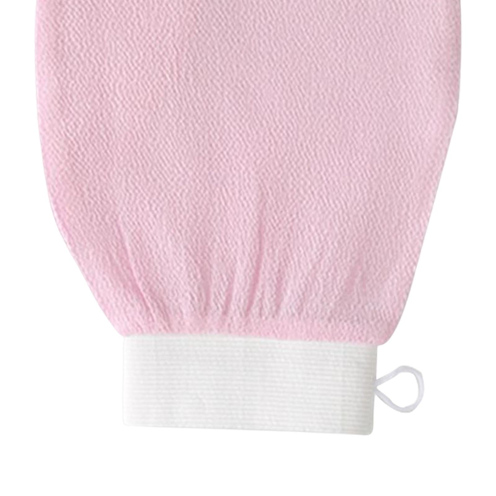 Bath Glove Scrubbing Gloves Body Scrub Double Sided Gentle leg Body Neck Pink