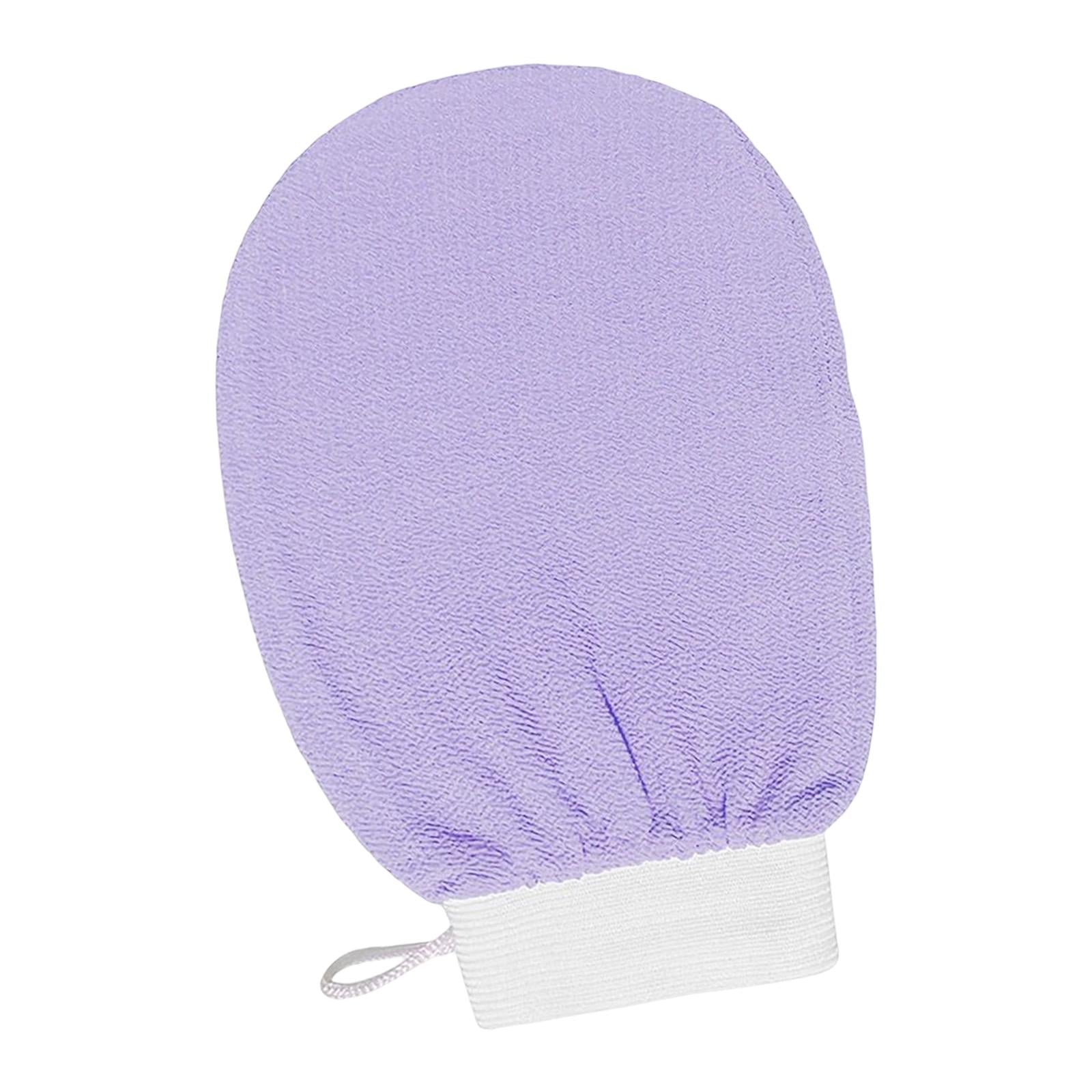 Bath Glove Scrubbing Gloves Body Scrub Double Sided Gentle leg Body Neck Purple
