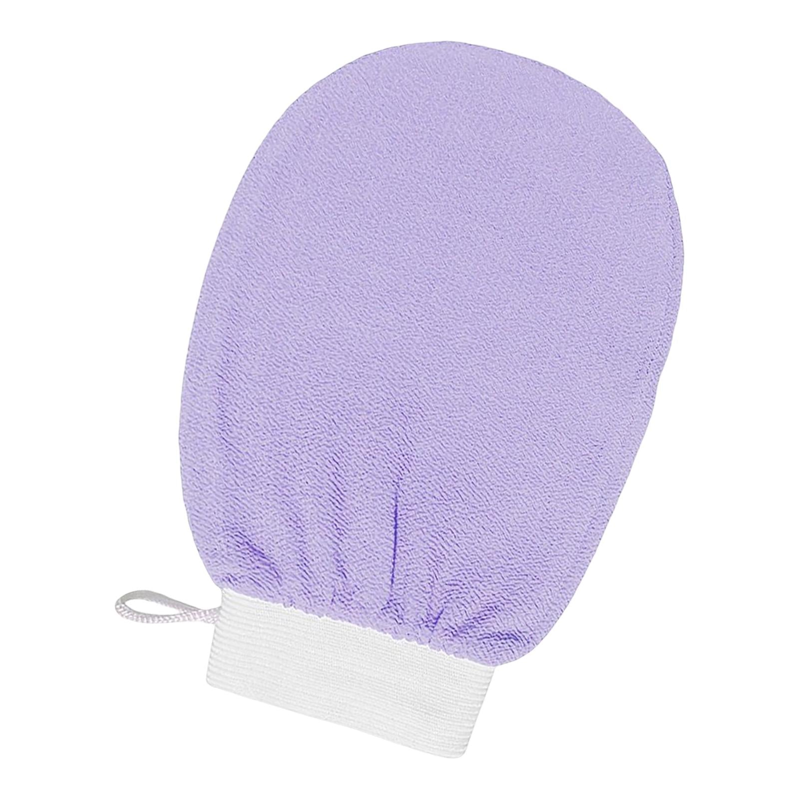 Bath Glove Scrubbing Gloves Body Scrub Double Sided Gentle leg Body Neck Purple