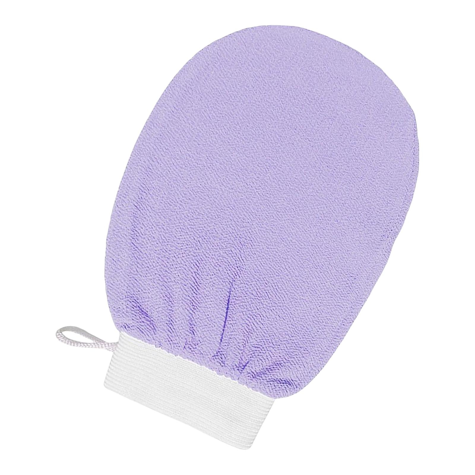 Bath Glove Scrubbing Gloves Body Scrub Double Sided Gentle leg Body Neck Purple
