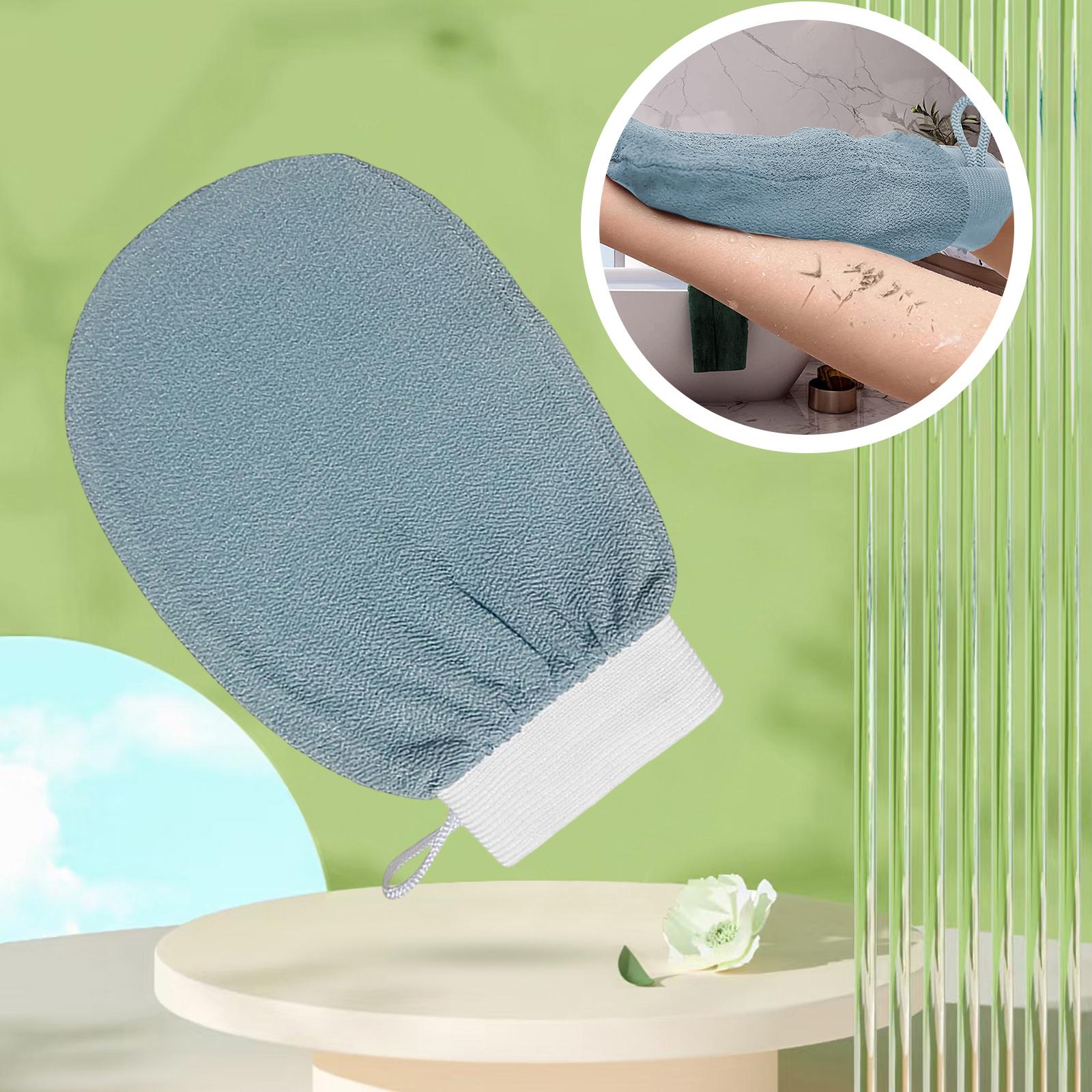 Bath Glove Scrubbing Gloves Body Scrub Double Sided Gentle leg Body Neck Blue