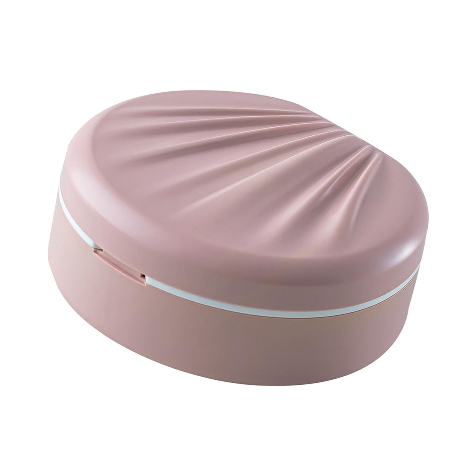 Braces Storage Box Holder Double Layer for Teenager Adult Home pink colors white