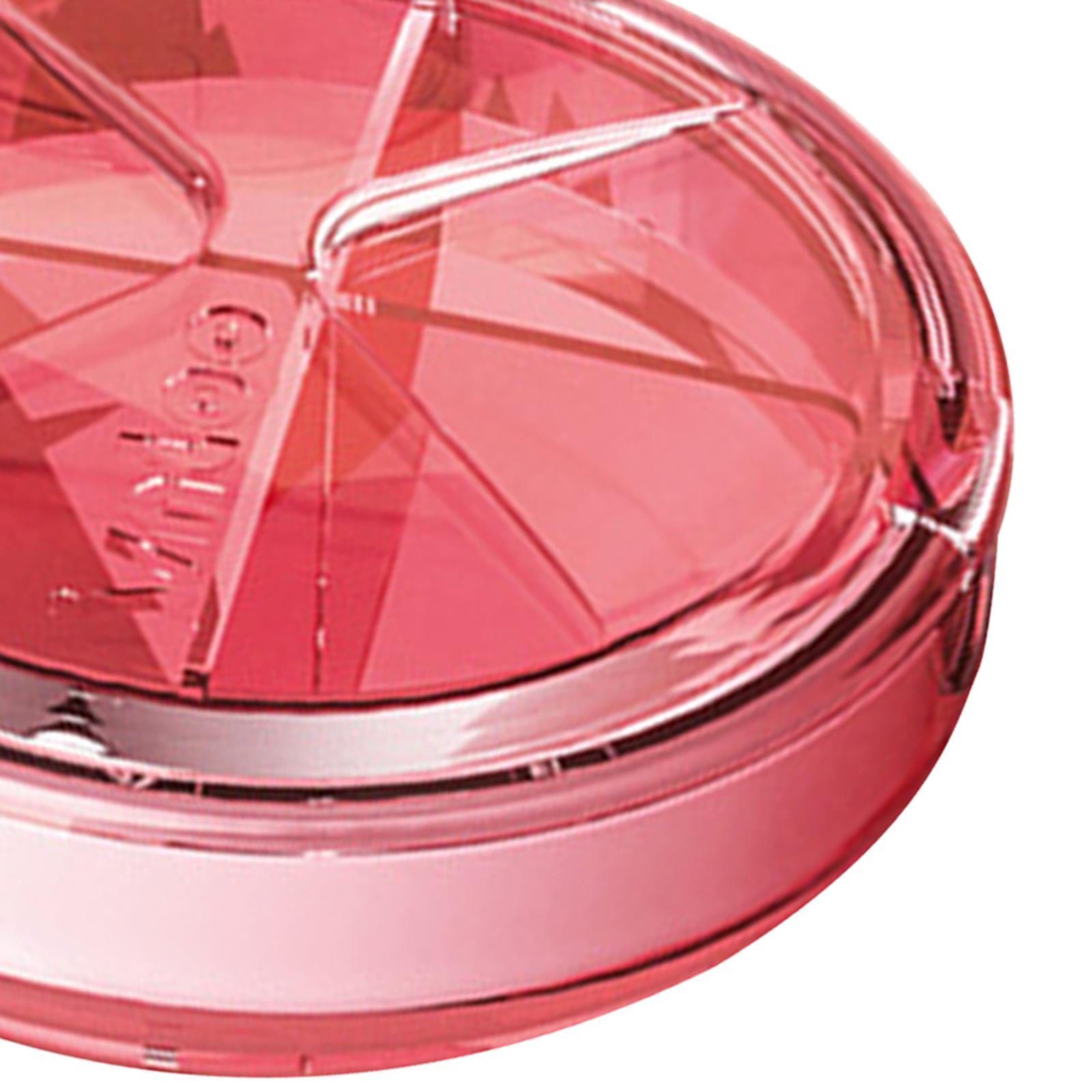 Portable Pill Box Organizer 4 Grids Compact for Outdoor Travel Pink