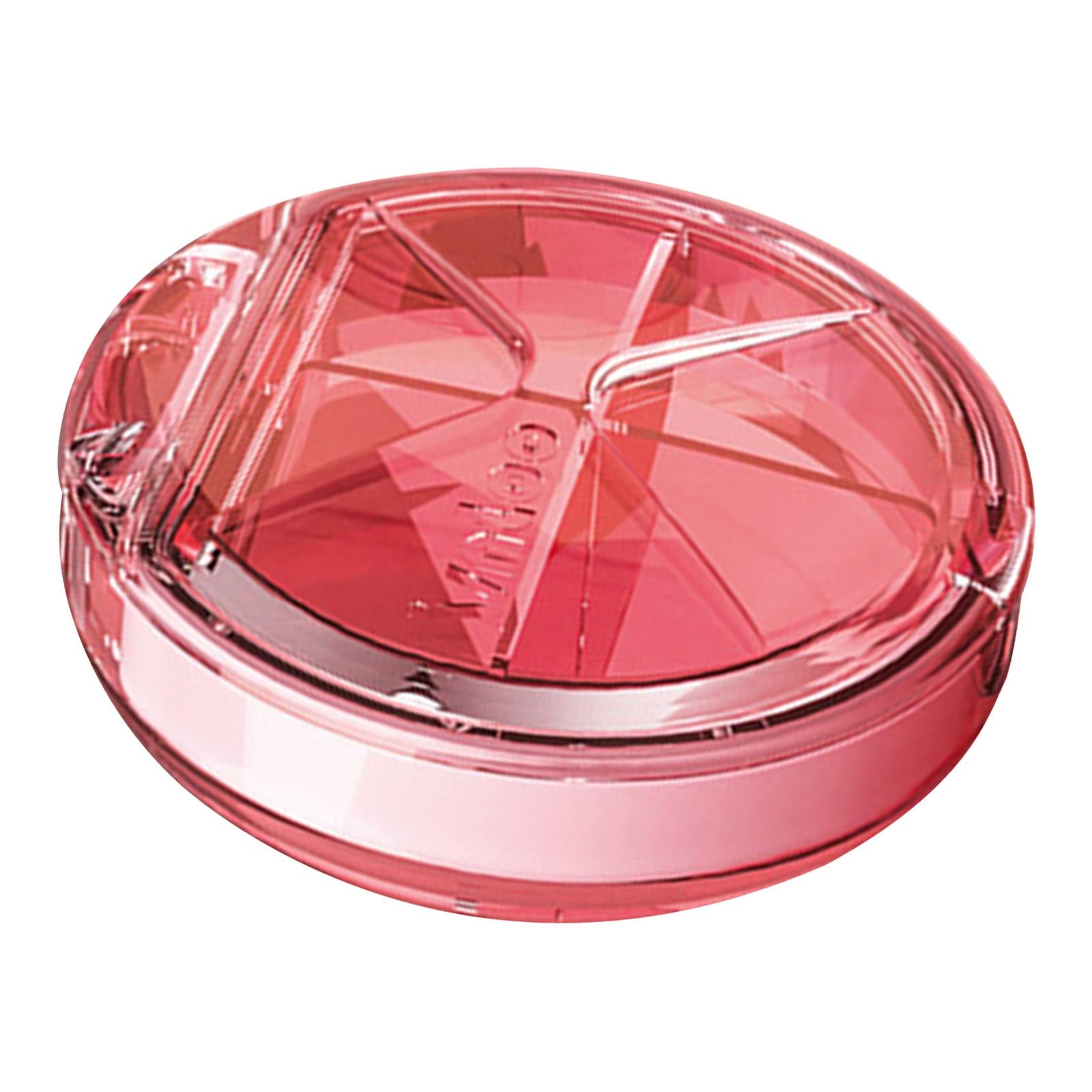 Portable Pill Box Organizer 4 Grids Compact for Outdoor Travel Pink