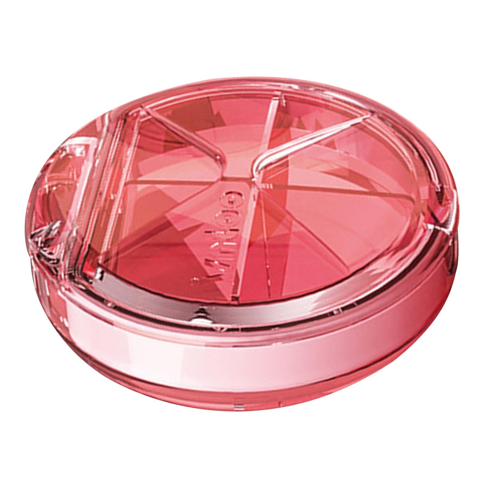 Portable Pill Box Organizer 4 Grids Compact for Outdoor Travel Pink