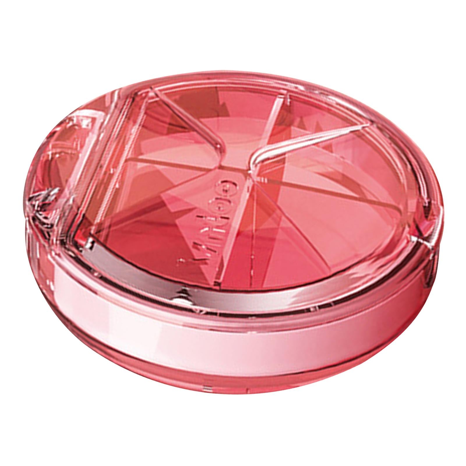 Portable Pill Box Organizer 4 Grids Compact for Outdoor Travel Pink