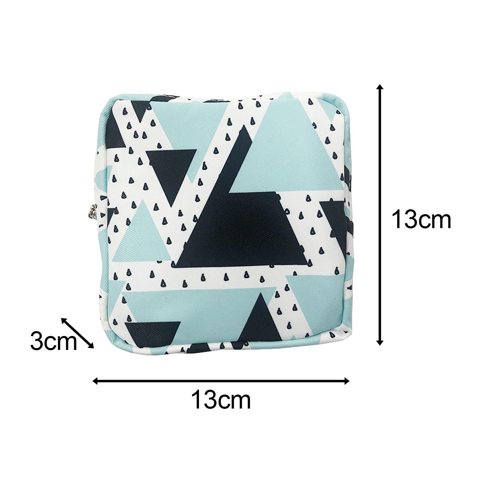 Washable Sanitary Napkin Storage Bag Toiletry Pouch Nursing Girls Ladies green black triangle
