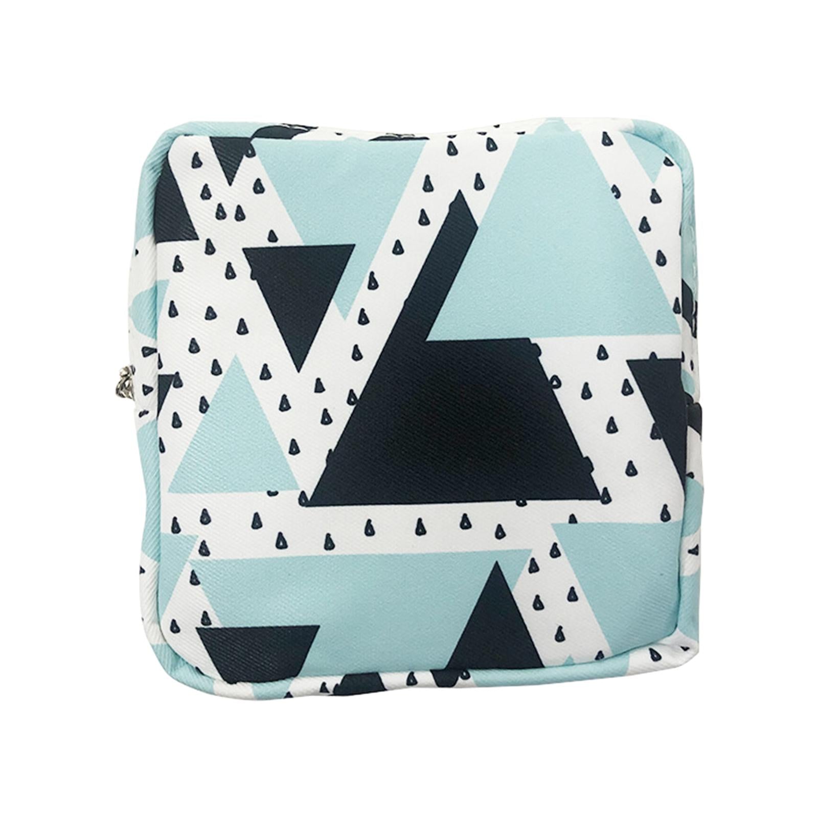 Washable Sanitary Napkin Storage Bag Toiletry Pouch Nursing Girls Ladies green black triangle