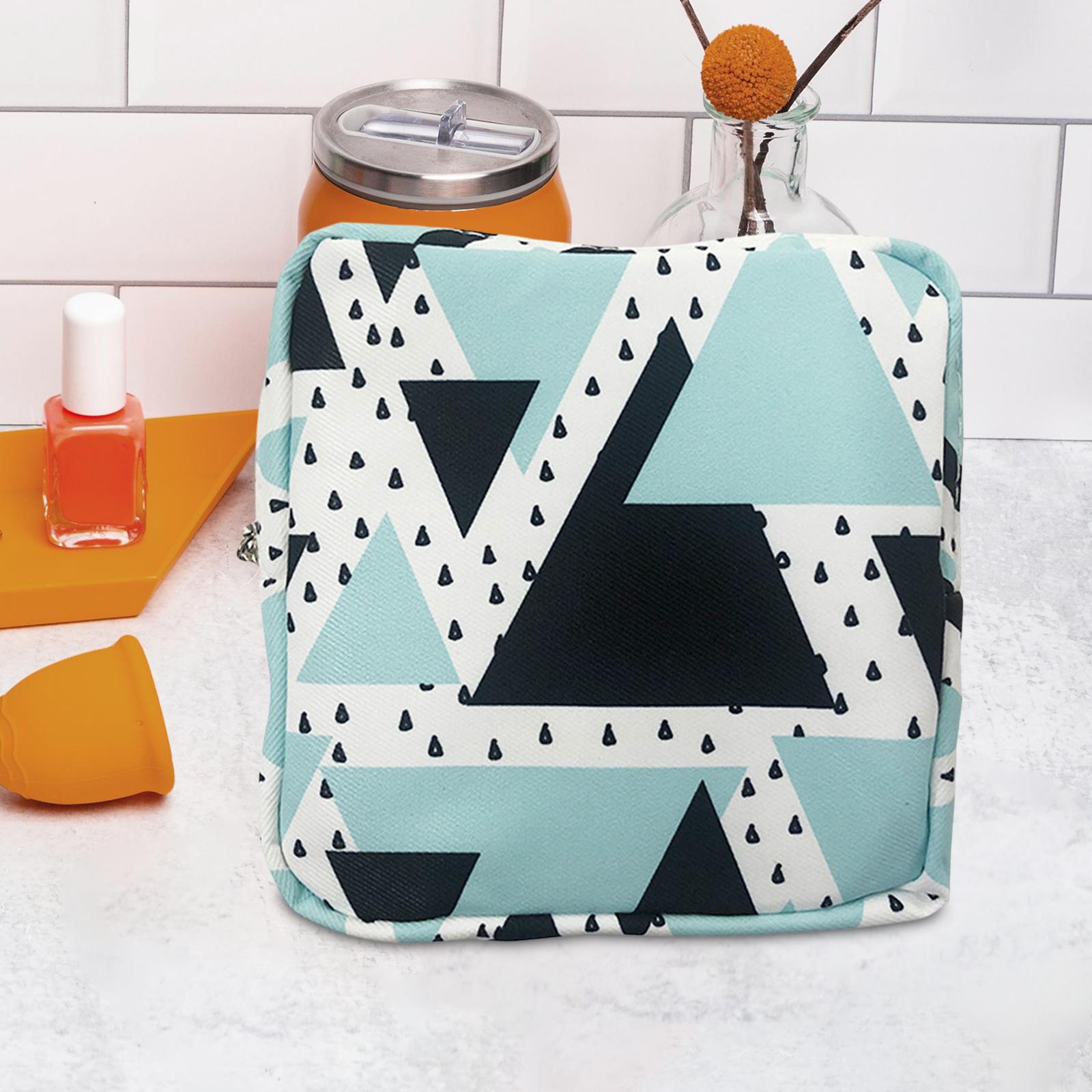 Washable Sanitary Napkin Storage Bag Toiletry Pouch Nursing Girls Ladies green black triangle