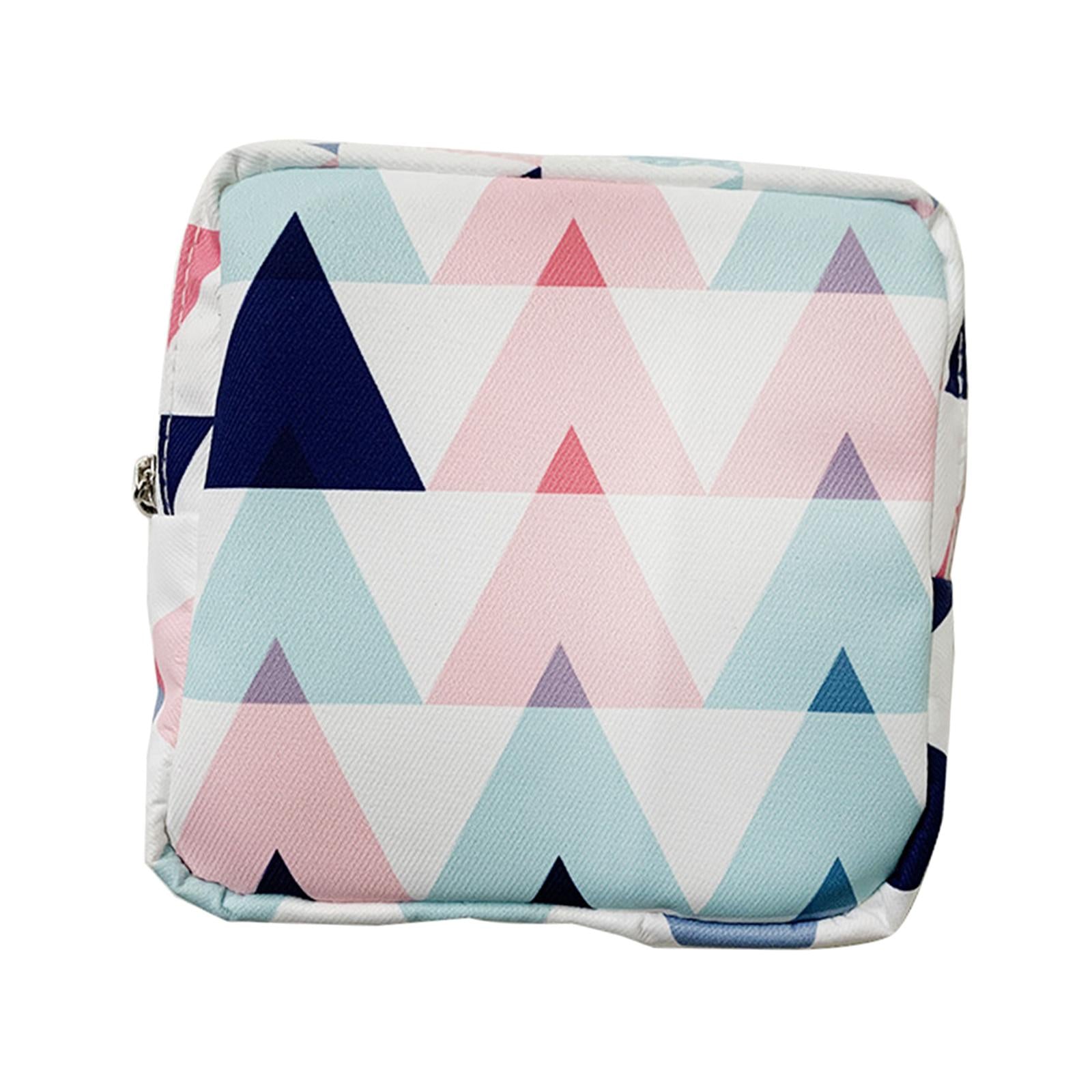 Washable Sanitary Napkin Storage Bag Toiletry Pouch Nursing Girls Ladies pink triangle