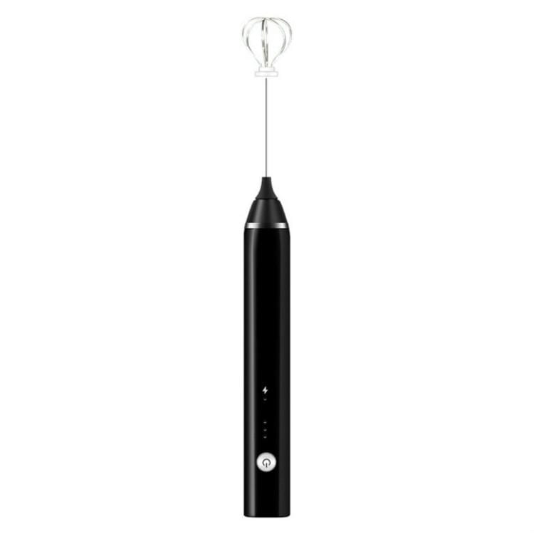 Portable 3 Gears Adjustable Handheld Milk Frother USB Foam Maker Rechargeable Electric Egg Beater (White)