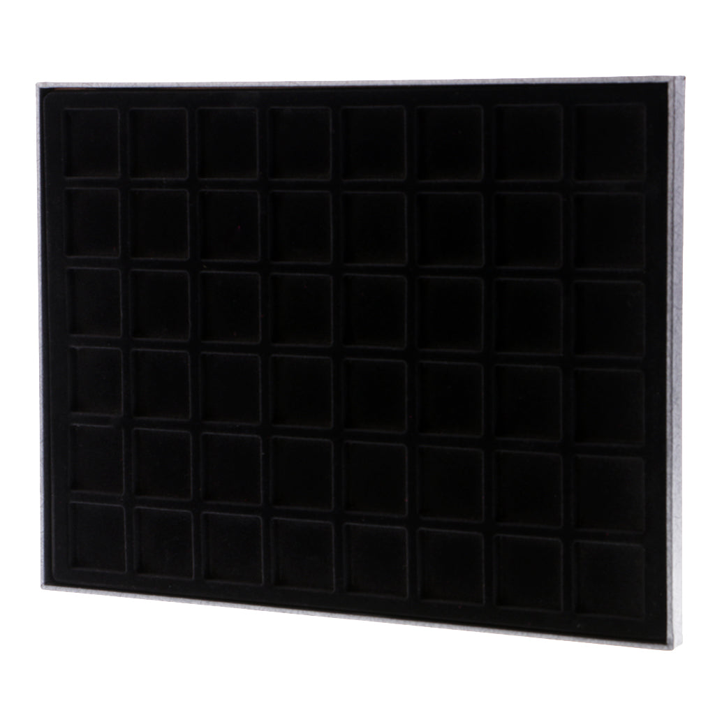 48 Grid Velvet Frame Series Display Tray Coin Case for Coin Display -Black