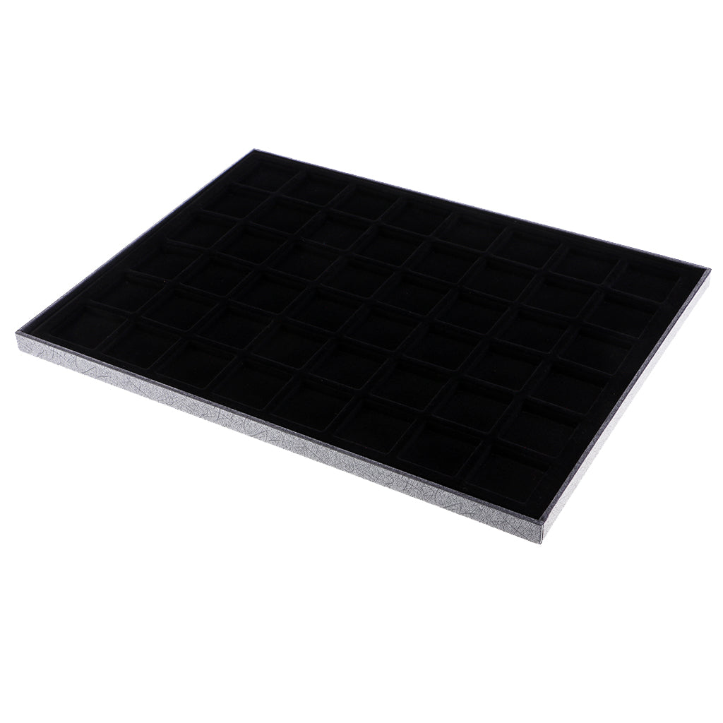 48 Grid Velvet Frame Series Display Tray Coin Case for Coin Display -Black