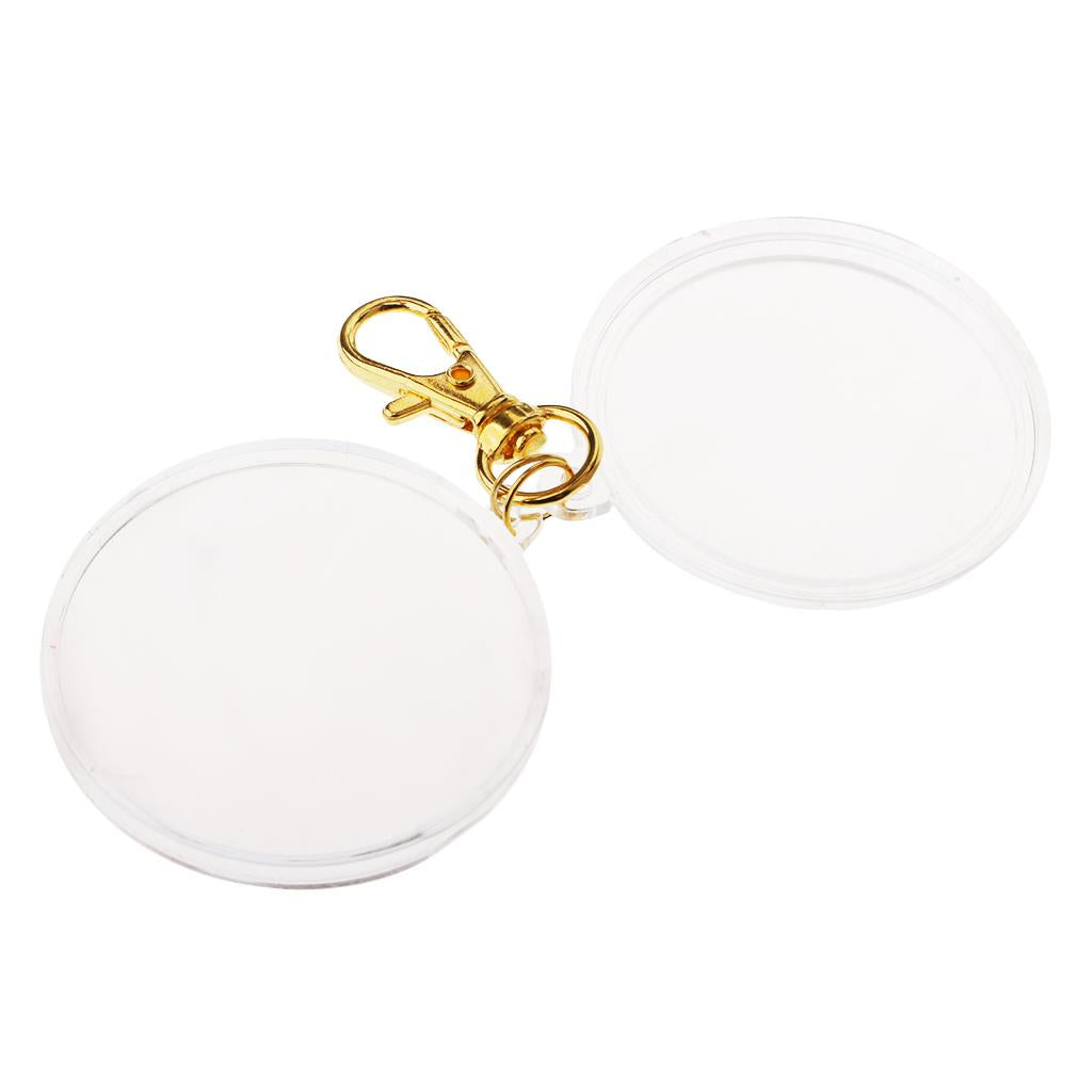 Portable Acrylic Coin Holder Keychain Coin Keyring Collection Boxes #1