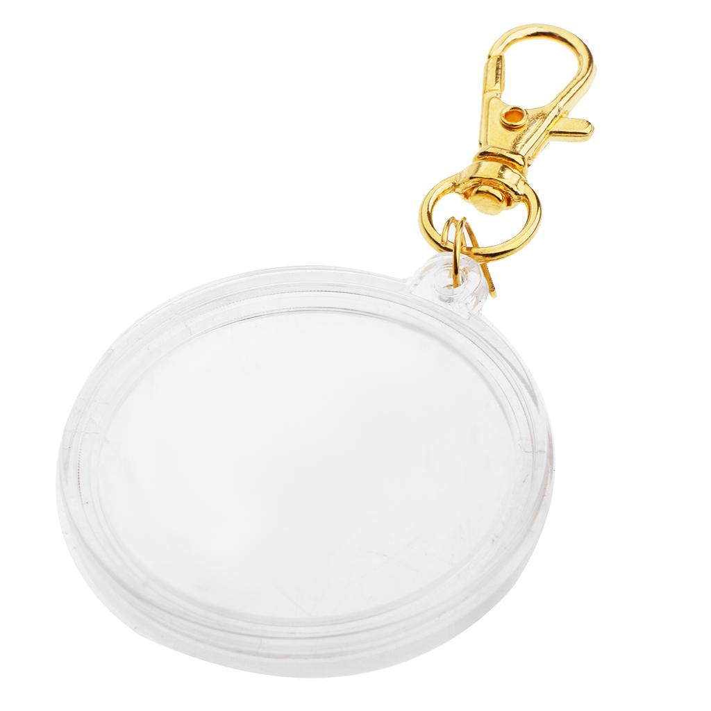 Portable Acrylic Coin Holder Keychain Coin Keyring Collection Boxes #1