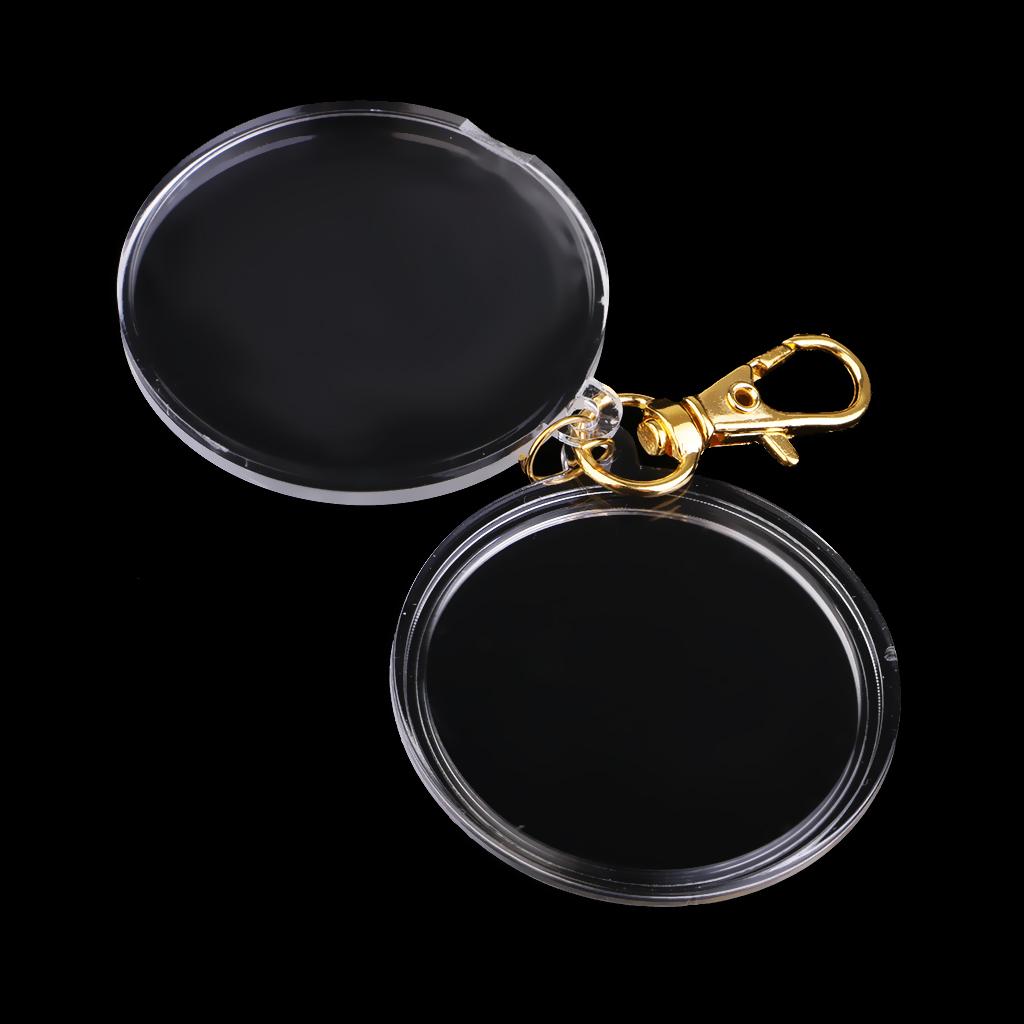 Portable Acrylic Coin Holder Keychain Coin Keyring Collection Boxes #1
