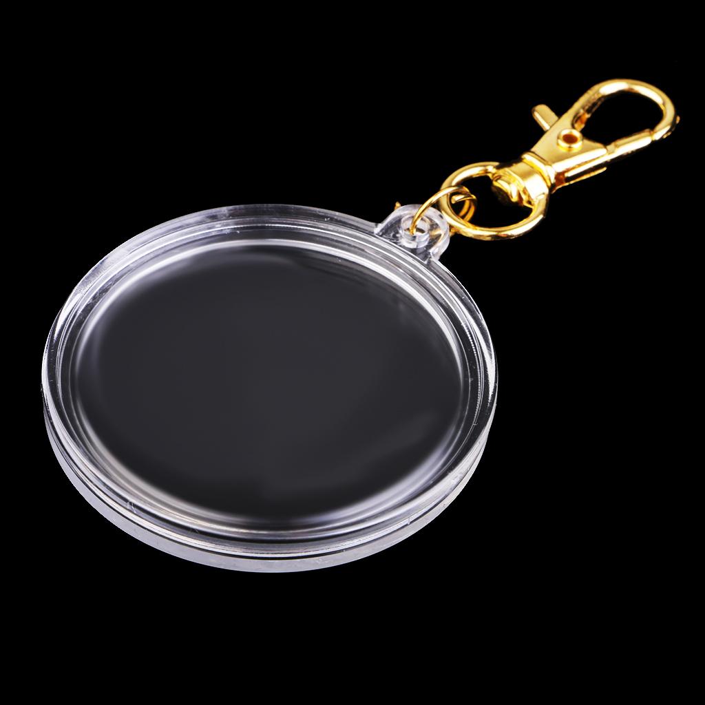 Portable Acrylic Coin Holder Keychain Coin Keyring Collection Boxes #1